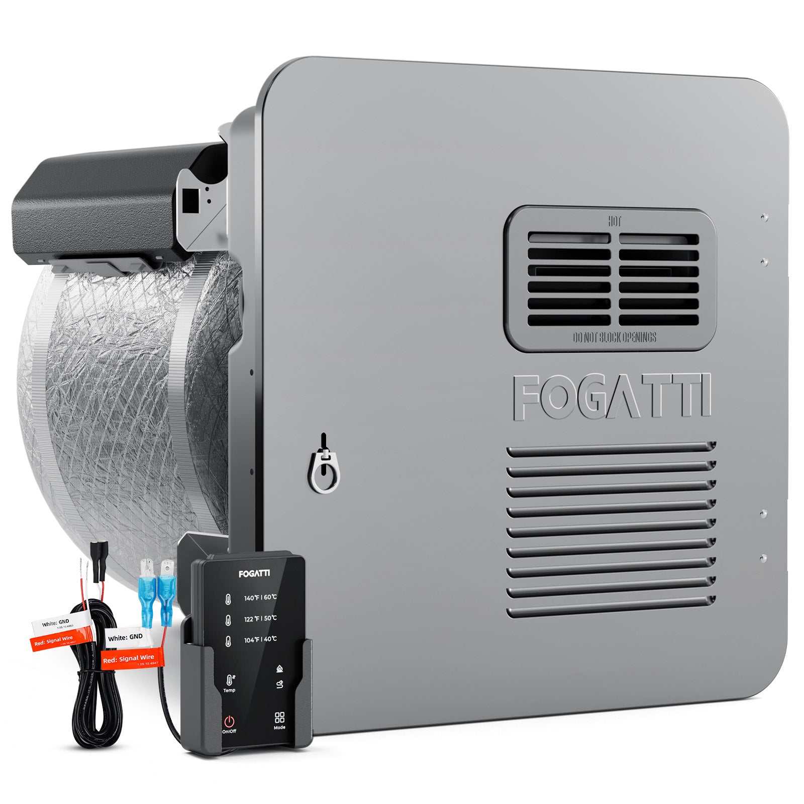 FOGATTI 10 Gallon RV Hot Water Heater, Propane/Electric Heating, Bulit-in Lifetime Anode Rod-HybridShower 10 Ultra