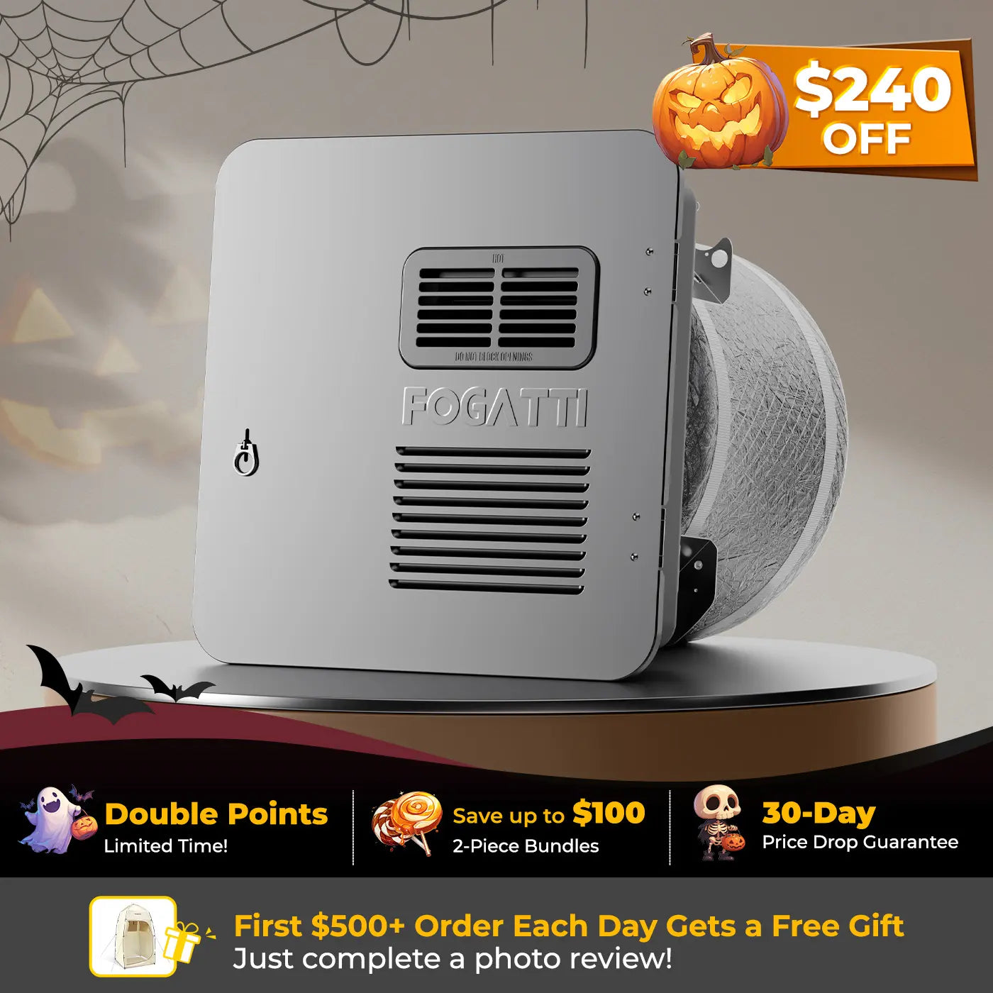 FOGATTI 10 Gallon RV Hot Water Heater, Propane/Electric Heating