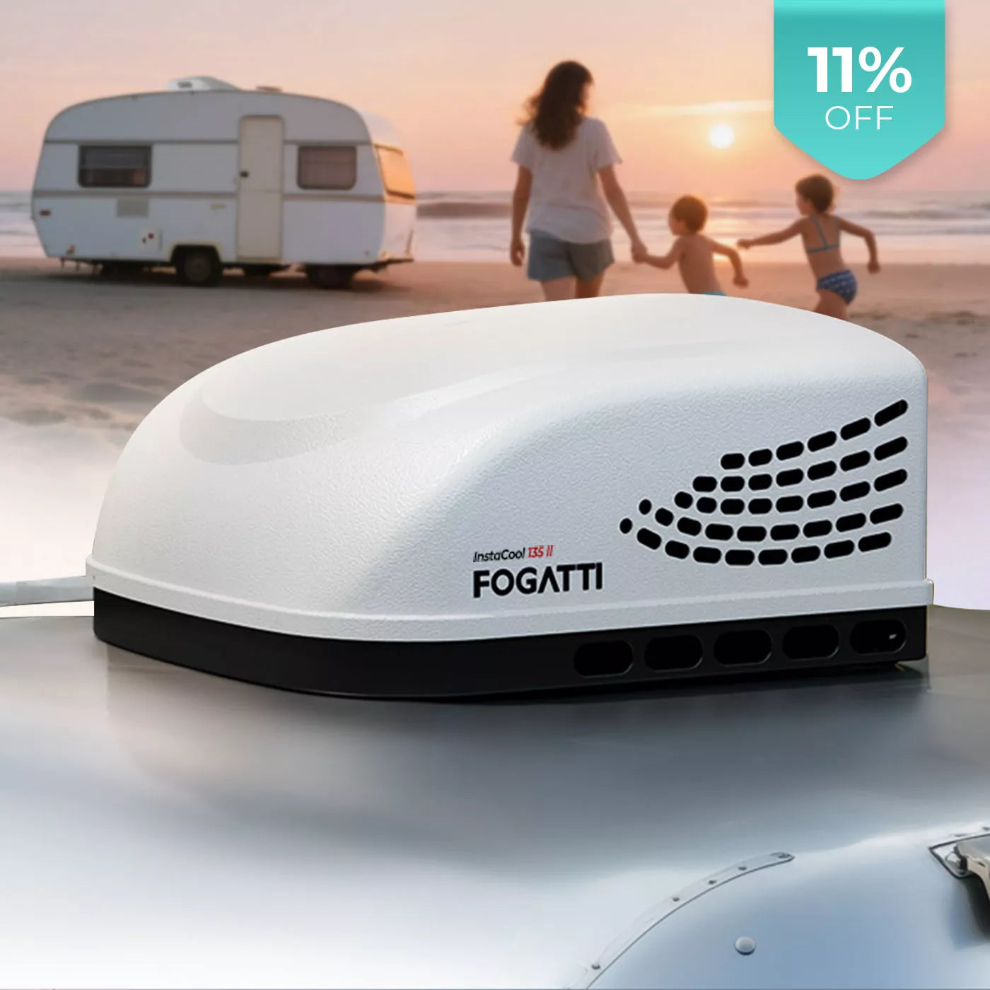 Fogatti InstaCool 13,500 BTU RV Rooftop Air Conditioner | Replaceable Non-Ducted RV AC | 115V(AC)