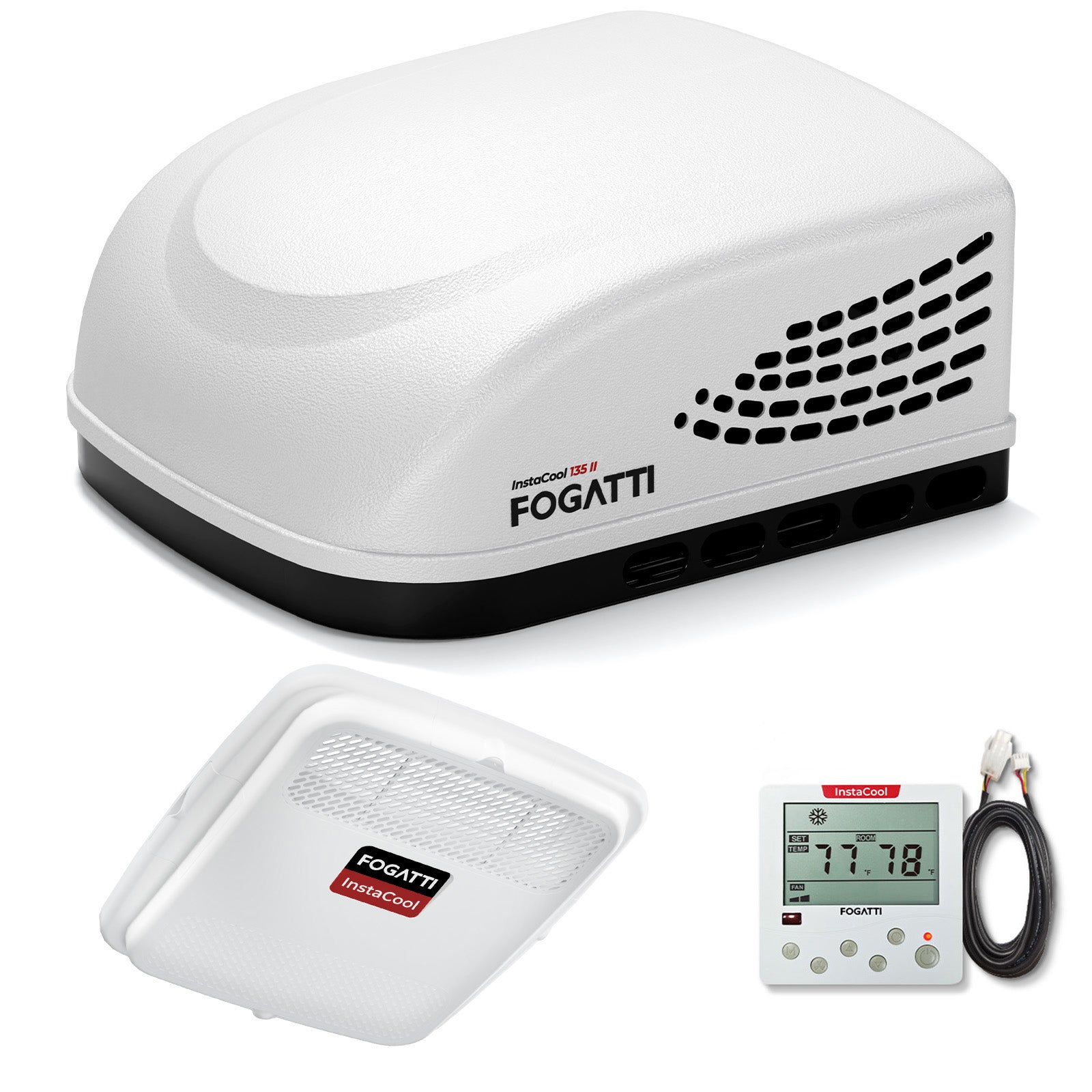 Fogatti InstaCool 13,500 BTU RV Rooftop Air Conditioner | Replaceable Ducted/Non-Ducted RV AC