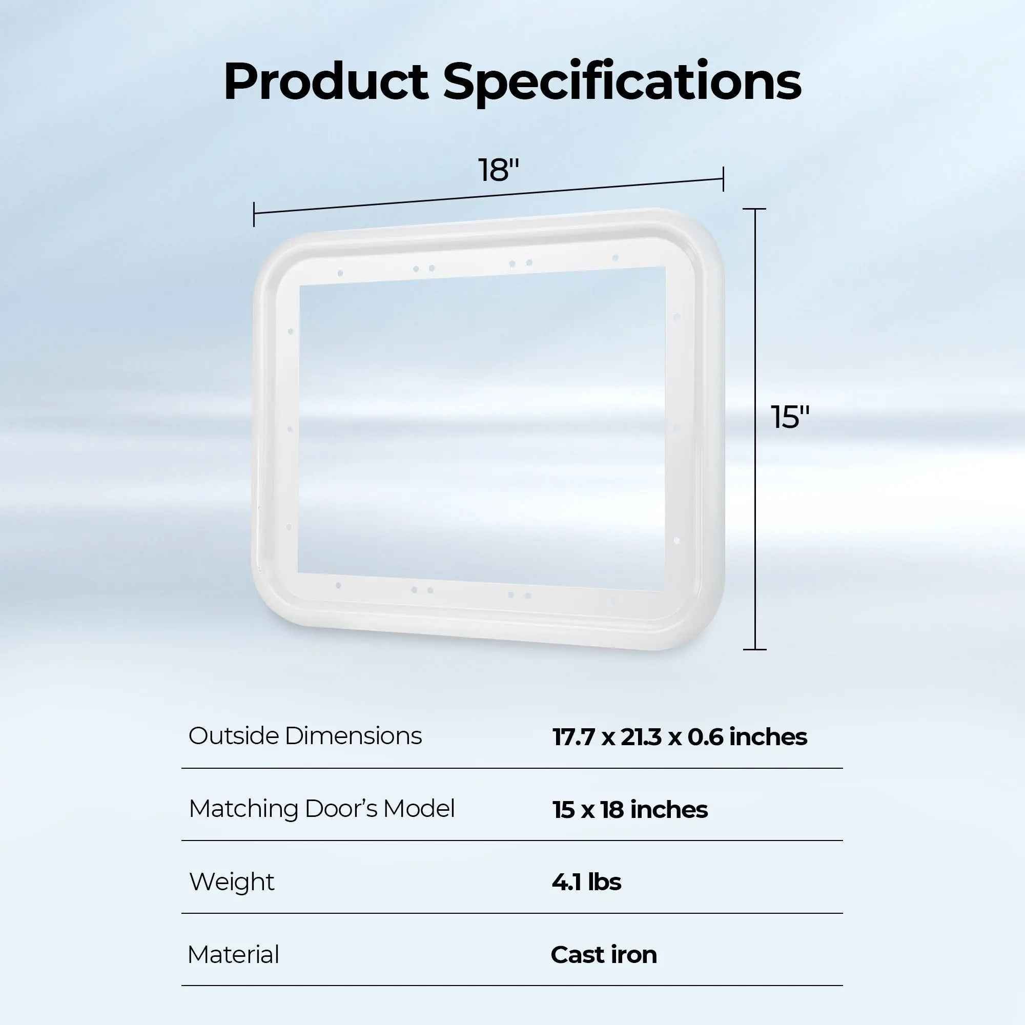 Open Box - FOGATTI RV Water Heater Door Trim Ring. Only for FOGATTI 15 x 18-inch Water Heater Door