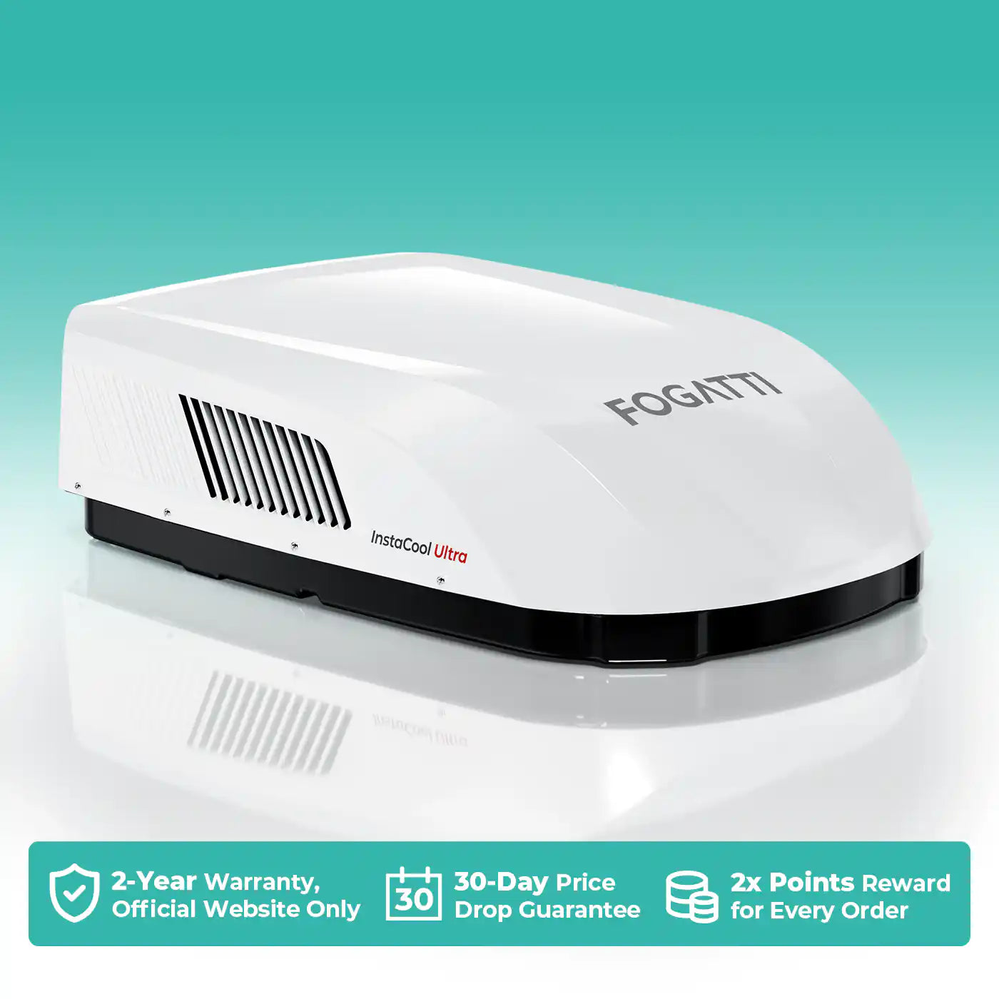 Fogatti InstaCool Ultra RV Air Conditioner |16,000 BTU Cooling with Heating | Non-Ducted