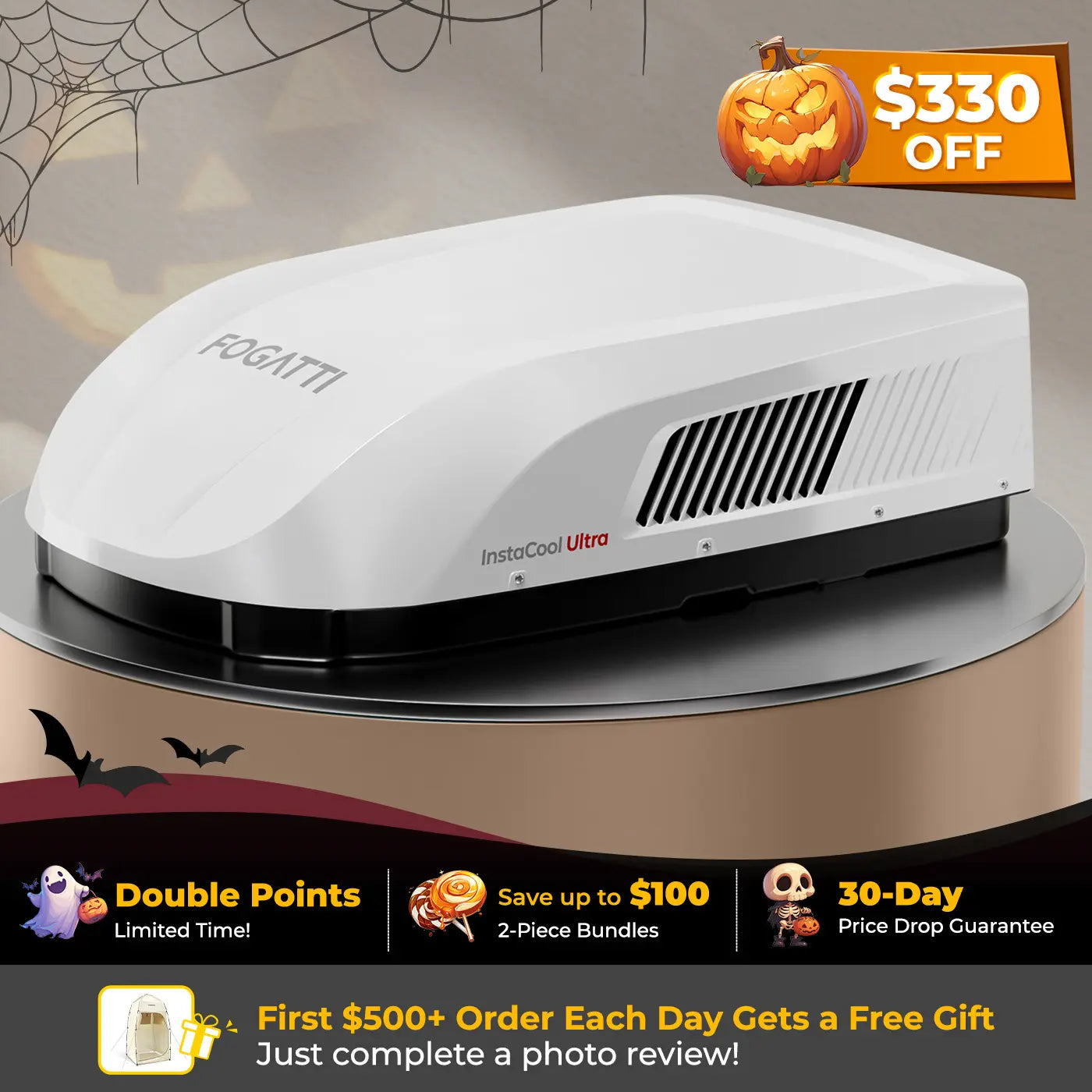 Fogatti InstaCool Ultra RV Air Conditioner |16000 BTU Cooling with