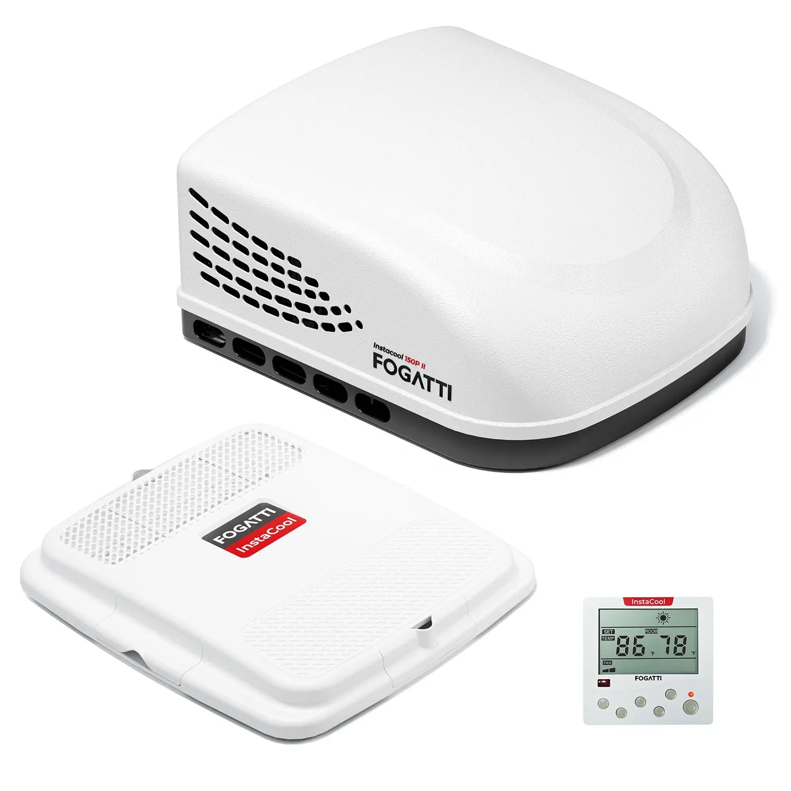 Fogatti InstaCool 15,000 BTU RV Rooftop Air Conditioner | Heat&Cool | Replaceable Non-Ducted/Ducted RV AC | 115V(AC)