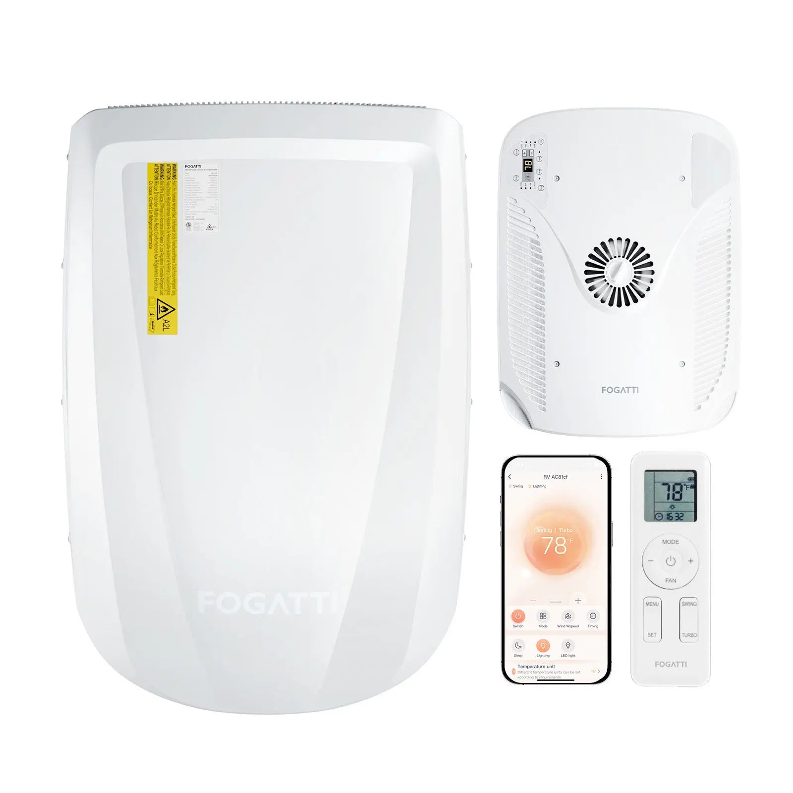 Open Box - Fogatti InstaCool Ultra Air Conditioner | 15,000 BTU Cooling | 12,000 BTU Heating | Replaceable Non-Ducted RV AC | 115V(AC)