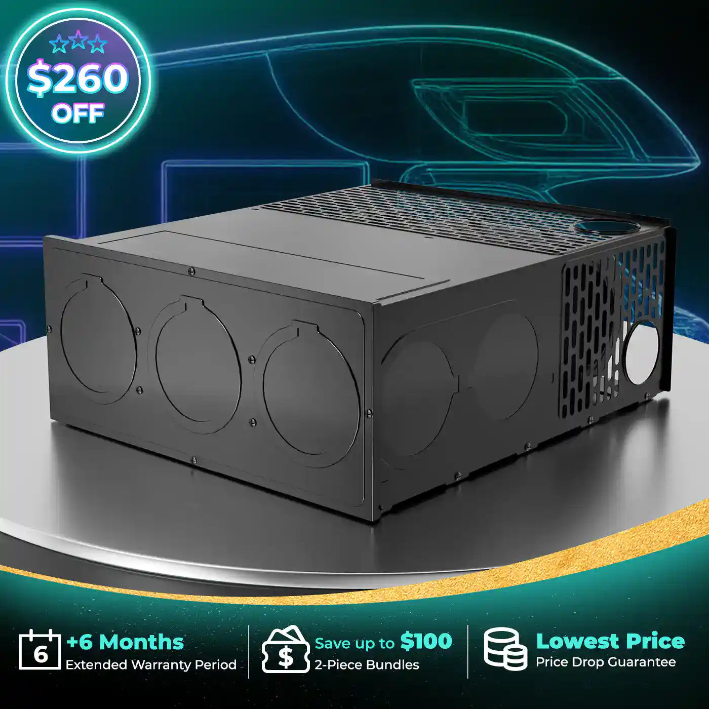 Fogatti InstaHeat 25K BTU RV Furnace, LP Gas Smart Triple Explosion-Proof, Easy Install