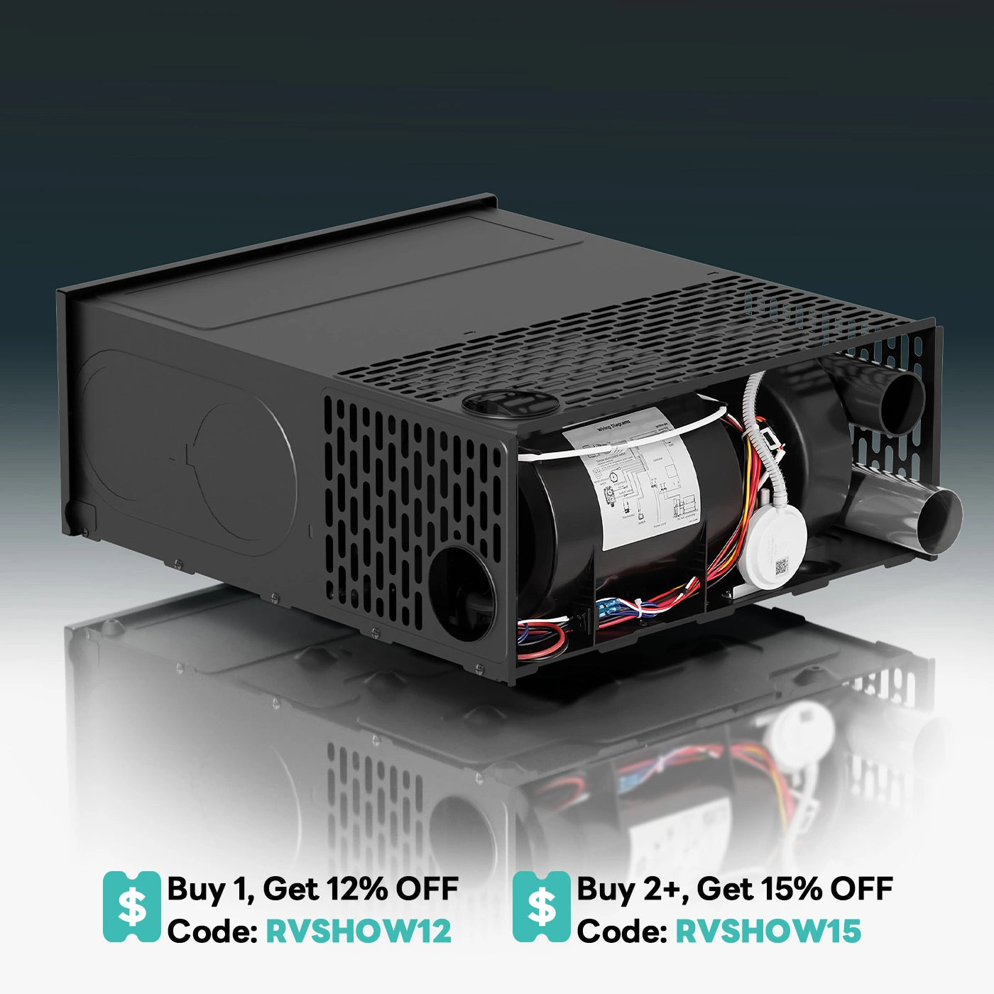 Fogatti InstaHeat 25K BTU RV Furnace, LP Gas Smart Triple Explosion-Proof, Easy Install