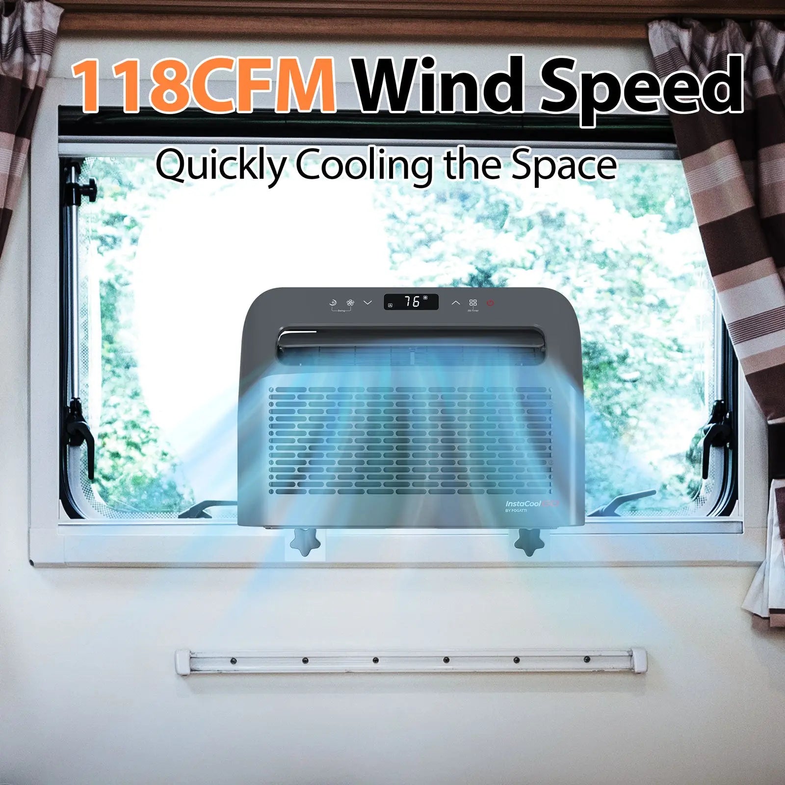 Fogatti InstaCool Go Portable Window Air Conditioner, 6500 BTU Mini Split, U Shaped