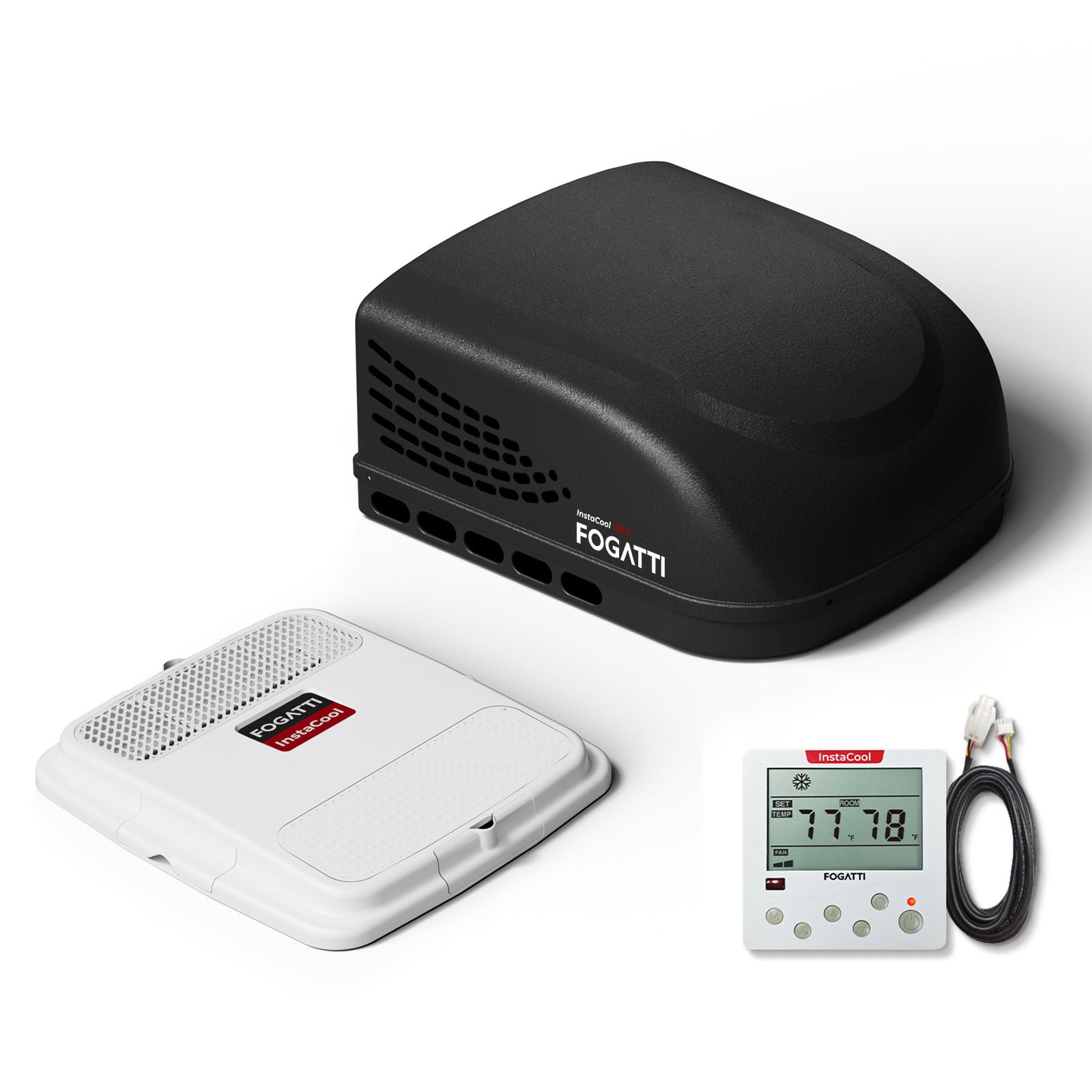 Fogatti InstaCool 13,500 BTU RV Rooftop Air Conditioner | Replaceable Ducted/Non-Ducted RV AC