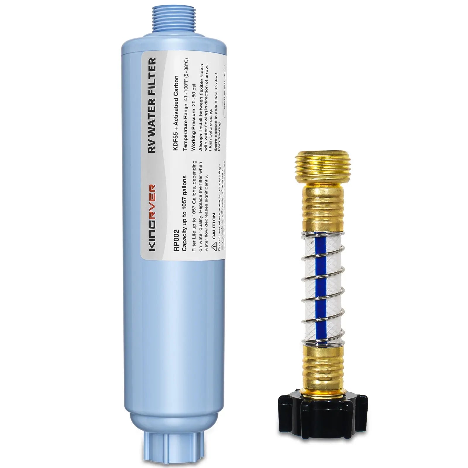 RV Camper Inline Water Filter Reduce Chlorine Camping Water Hose Filter