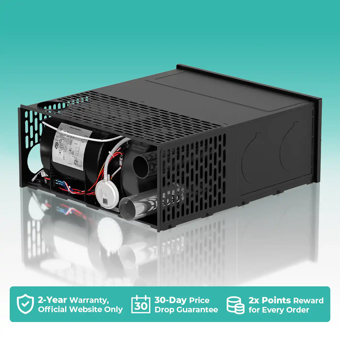 Fogatti InstaHeat 30K BTU RV Furnace, Ducted Propane Heater with Smart Remote Control,12V DC