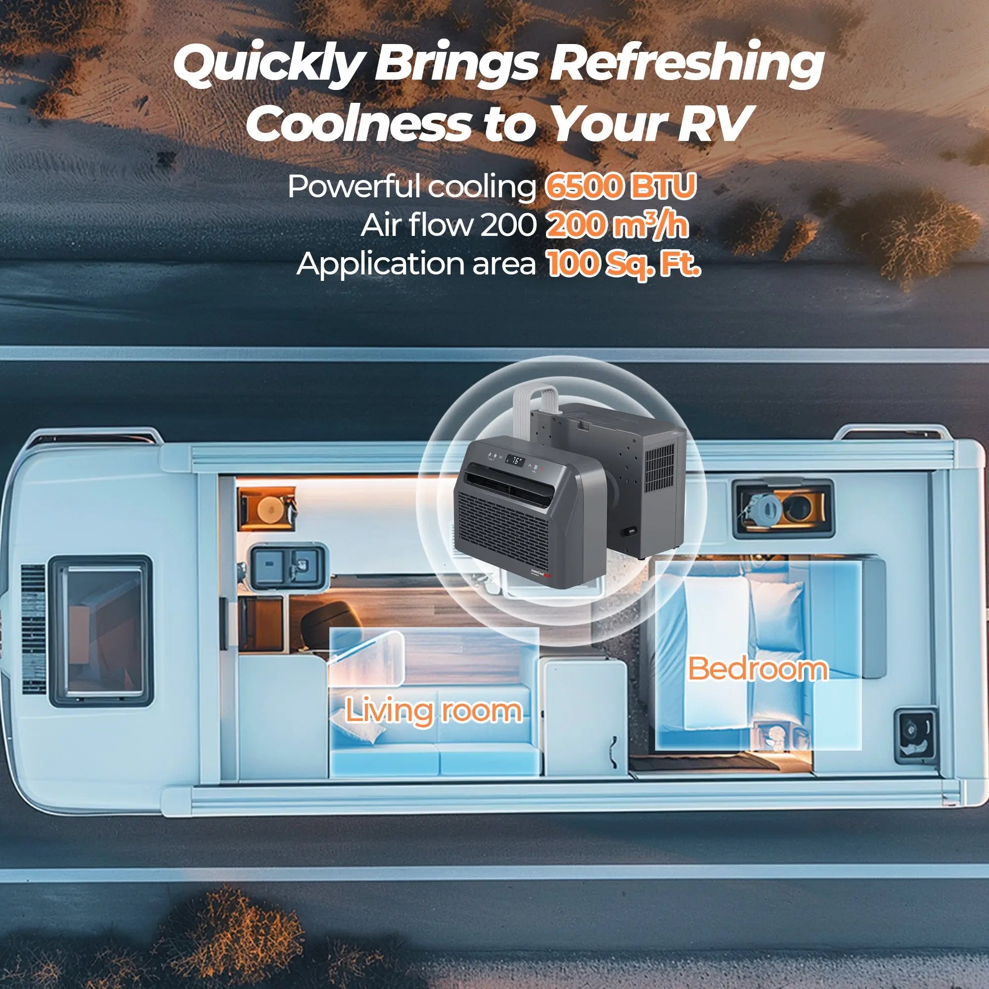 Fogatti InstaCool Go Portable Window Air Conditioner, 6500 BTU Mini Split, U Shaped