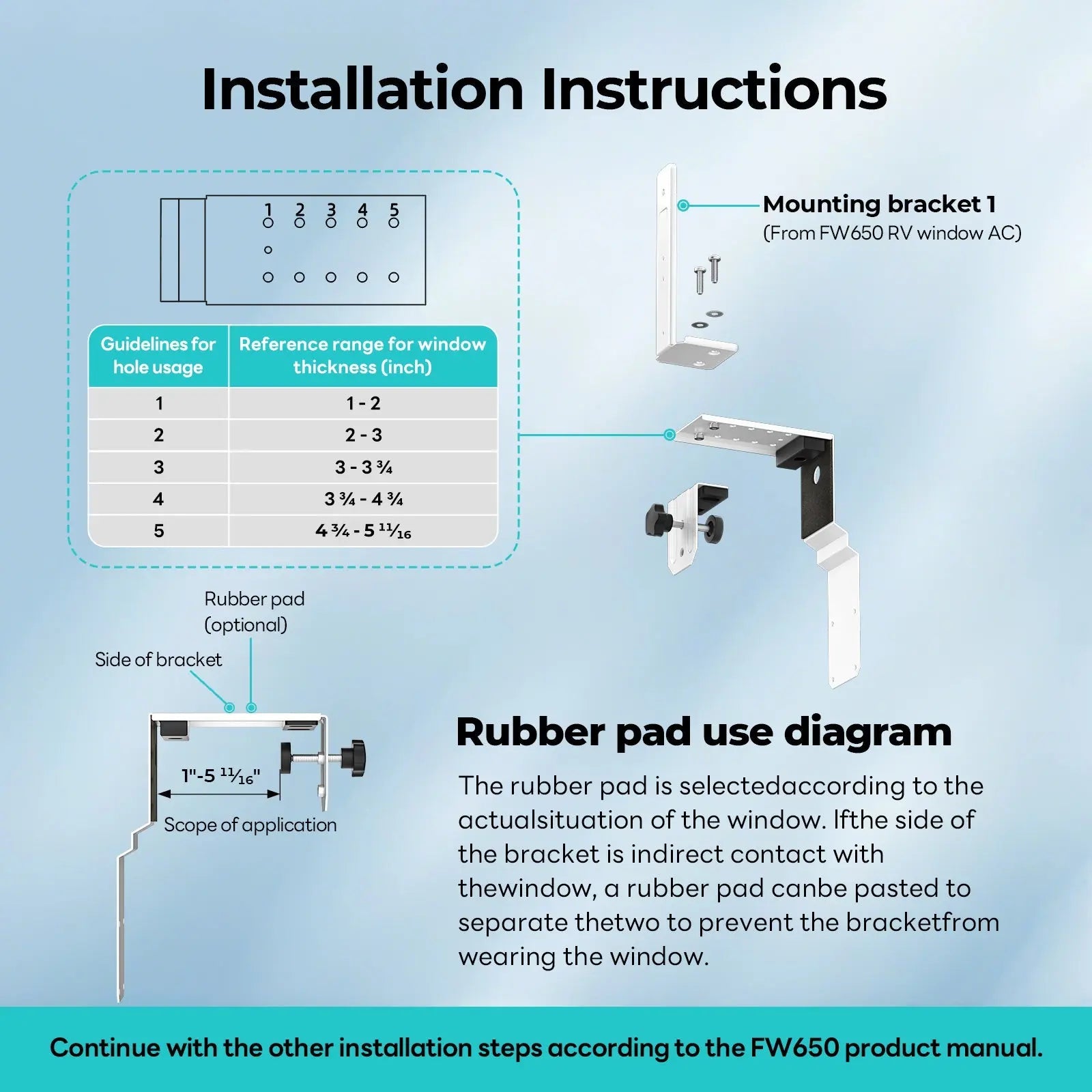 FOGATTI Window Air Conditioner Bracket