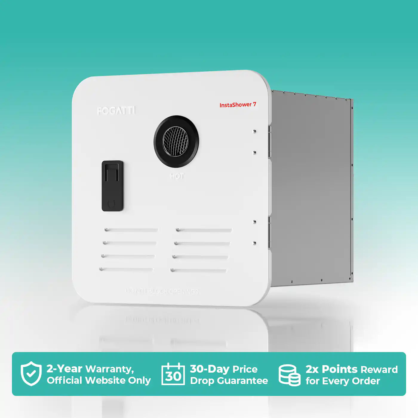 Fogatti InstaShower 7, 48,000 BTU RV Tankless Water Heater with Door