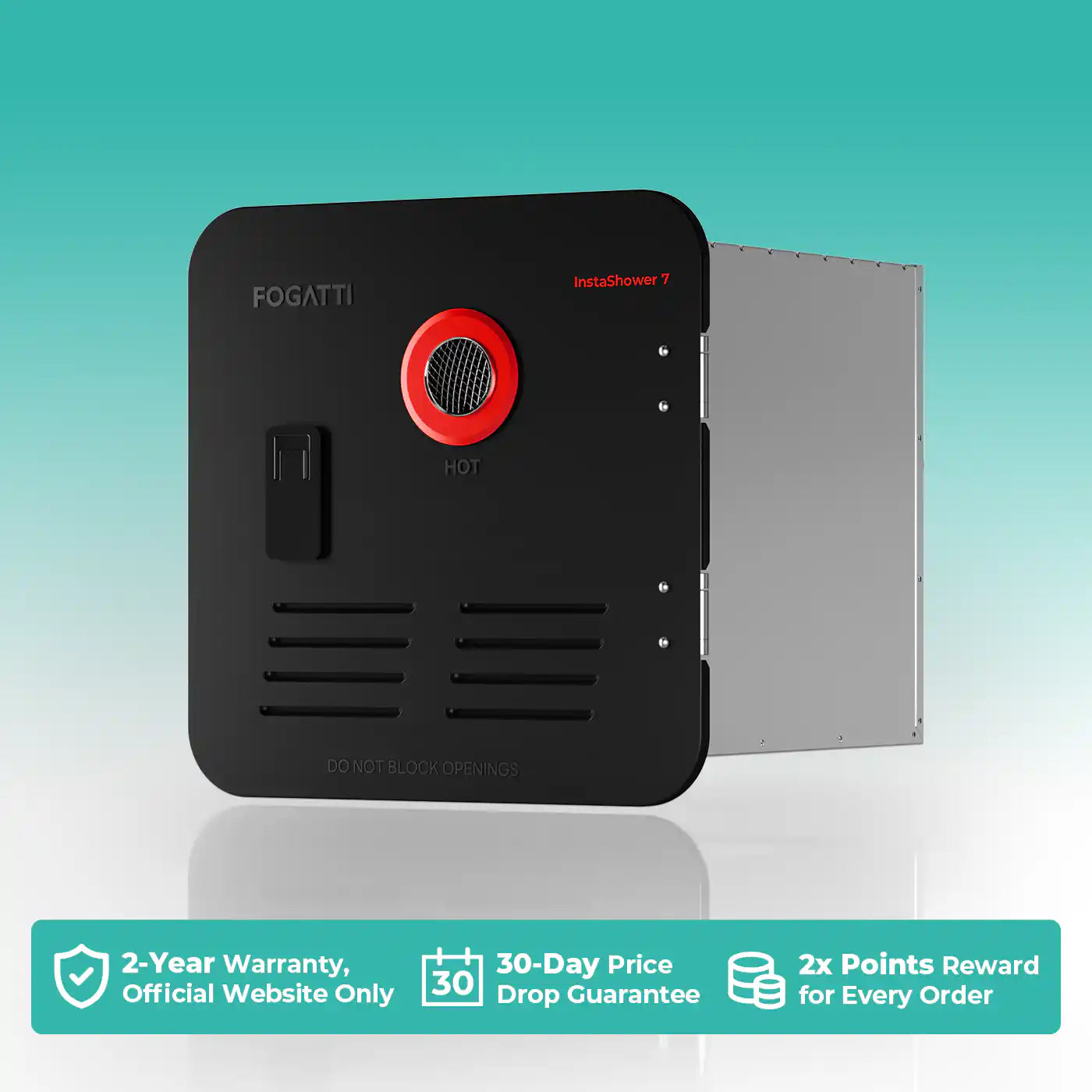 Fogatti InstaShower 7, 48,000 BTU RV Tankless Water Heater with Door