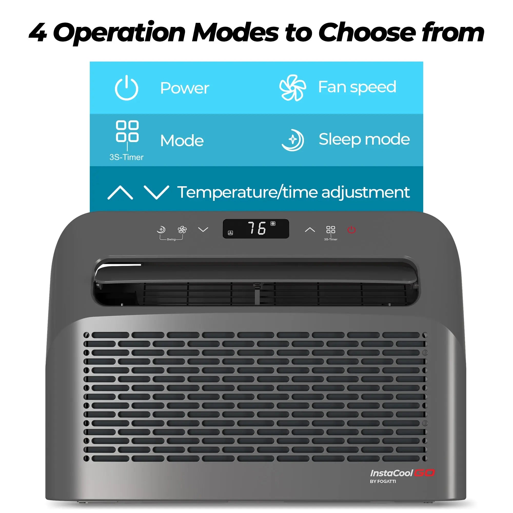 Fogatti InstaCool Go Portable Window Air Conditioner, 6500 BTU Mini Split, U Shaped