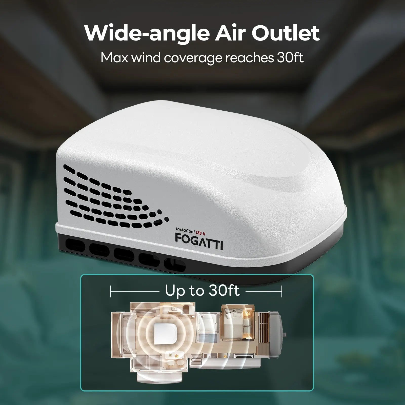 Fogatti InstaCool 13,500 BTU RV Rooftop Air Conditioner | Replaceable Ducted/Non-Ducted RV AC