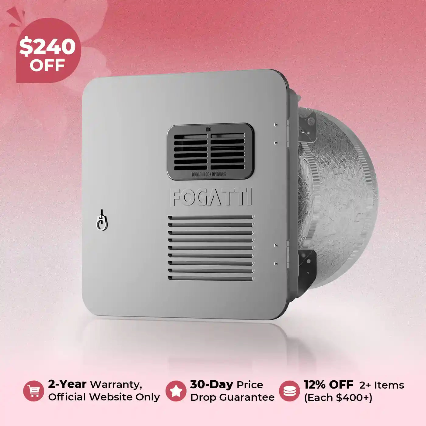 FOGATTI 10 Gallon RV Hot Water Heater, Propane/Electric Heating, Bulit-in Lifetime Anode Rod-HybridShower 10 Ultra