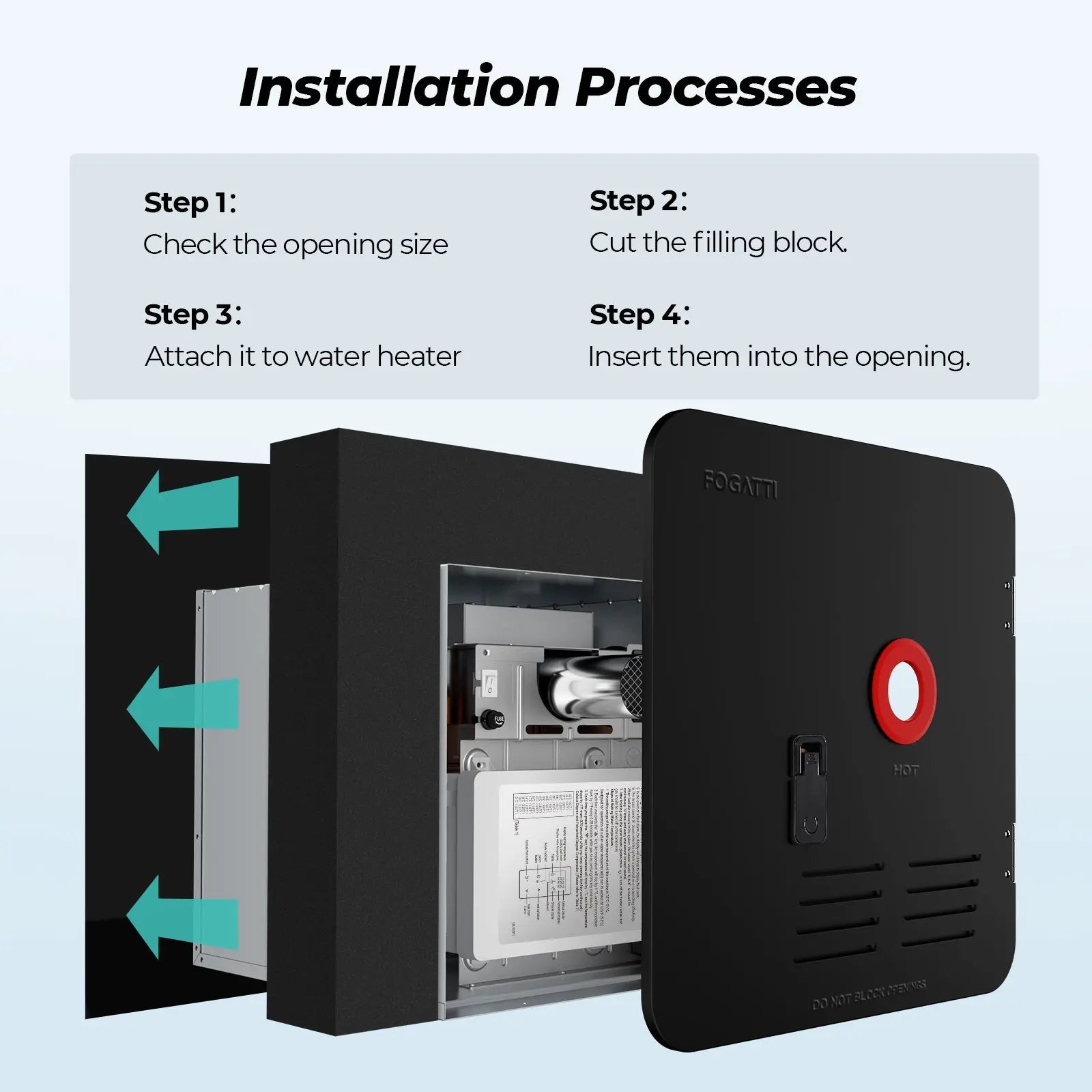 FOGATTI RV Water Heater Installation Filling Block (Single-pack), Compatible with 18 x 18 inches RV Water Heater Door