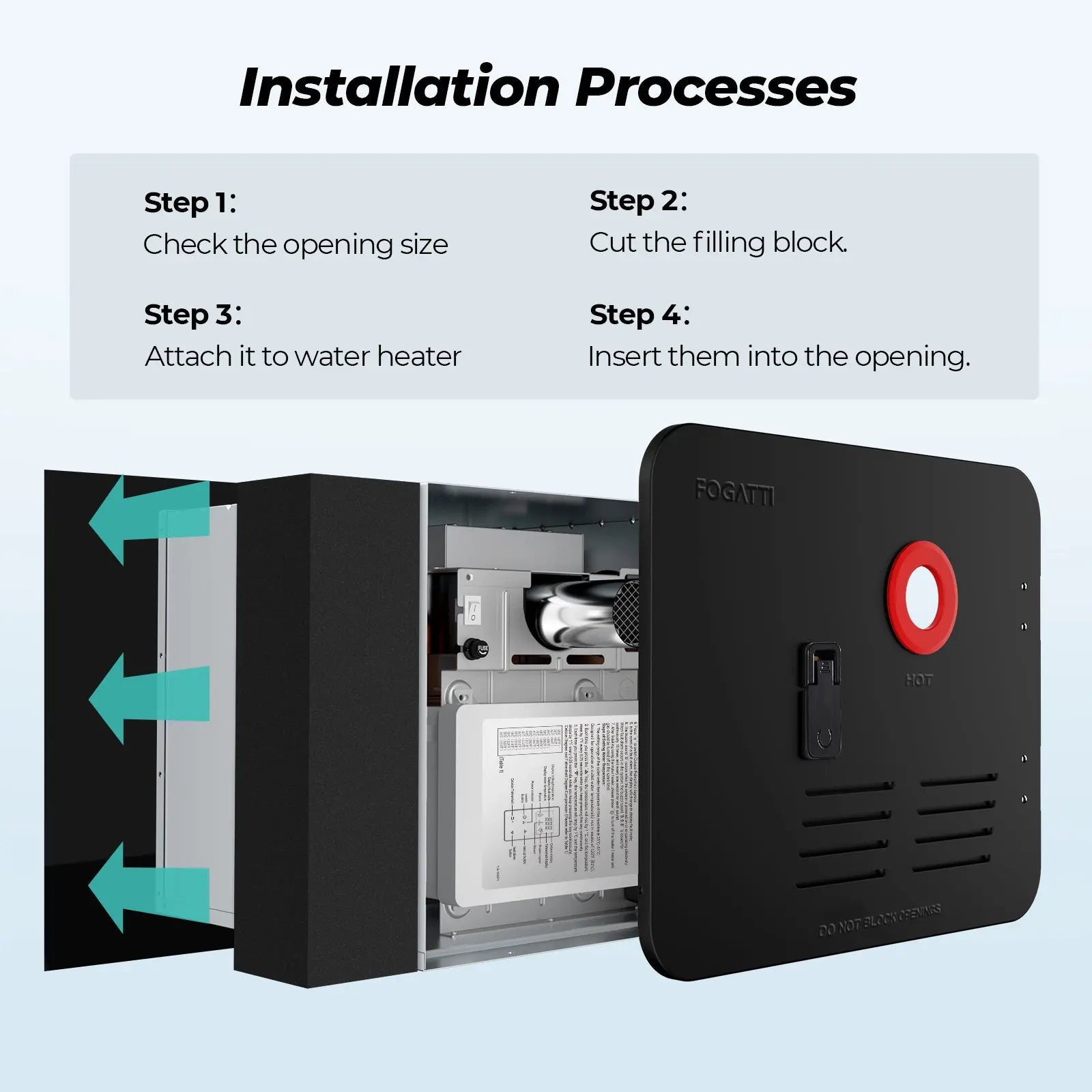 FOGATTI RV Water Heater Installation Filling Block (Single-pack), Compatible with 15 x 18 inches RV Water Heater Door