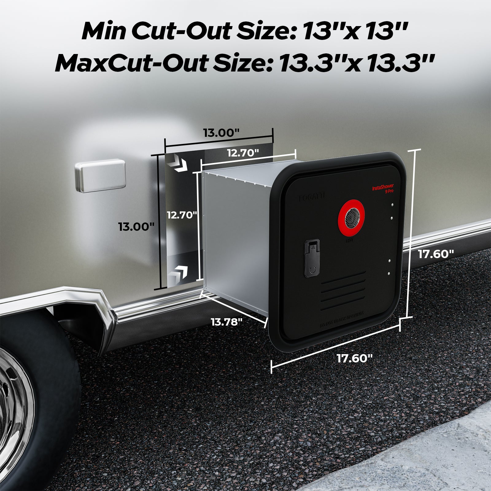 Fogatti InstaShower 9 Pro, 66,000 BTU RV Tankless Water Heater with Mixing Tank