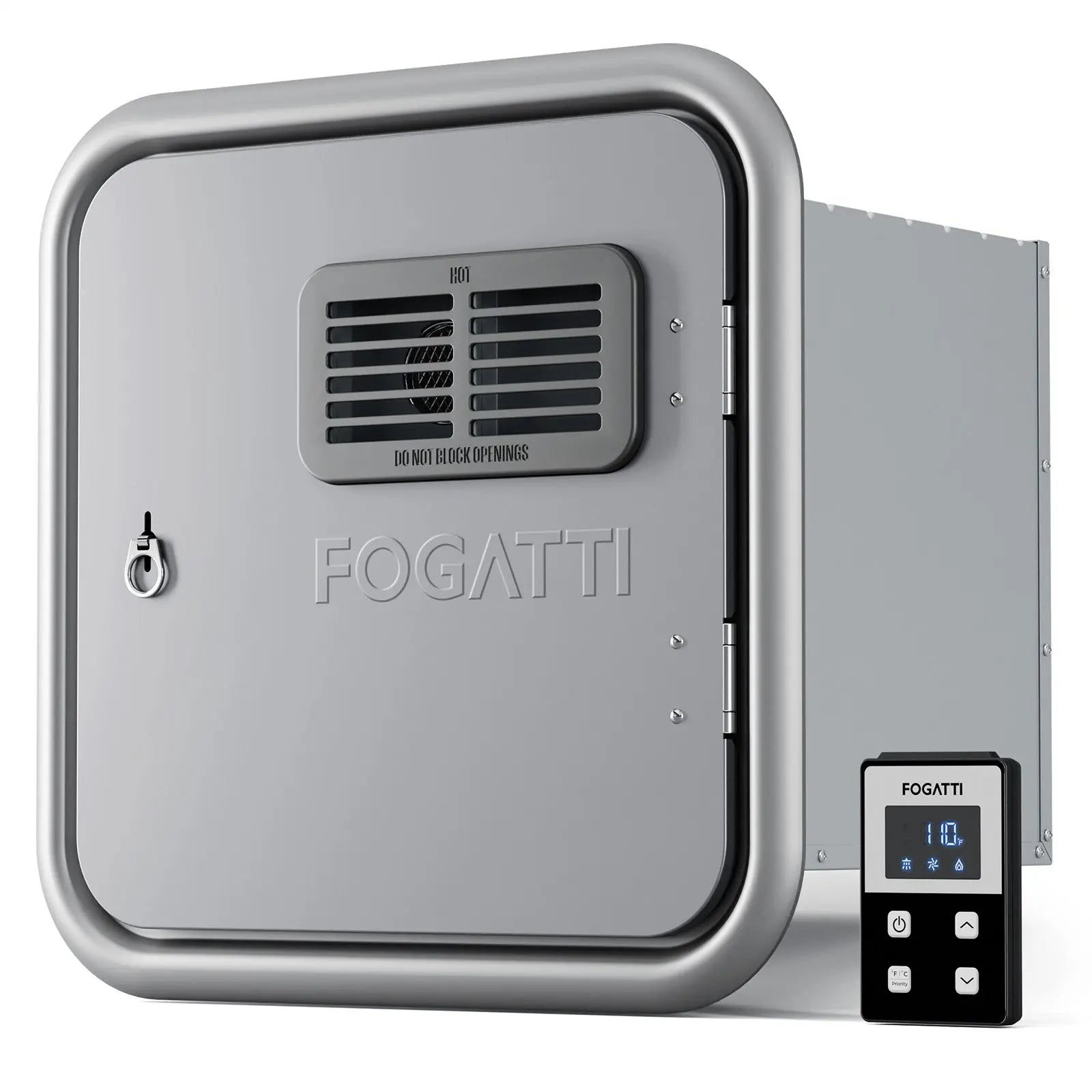 Fogatti InstaShower Ultra, 66,000 BTU, 0.5-3.9 GPM Propane RV Tankless Water Heater with Gray Door & Mixing Tank (Supreme Series)