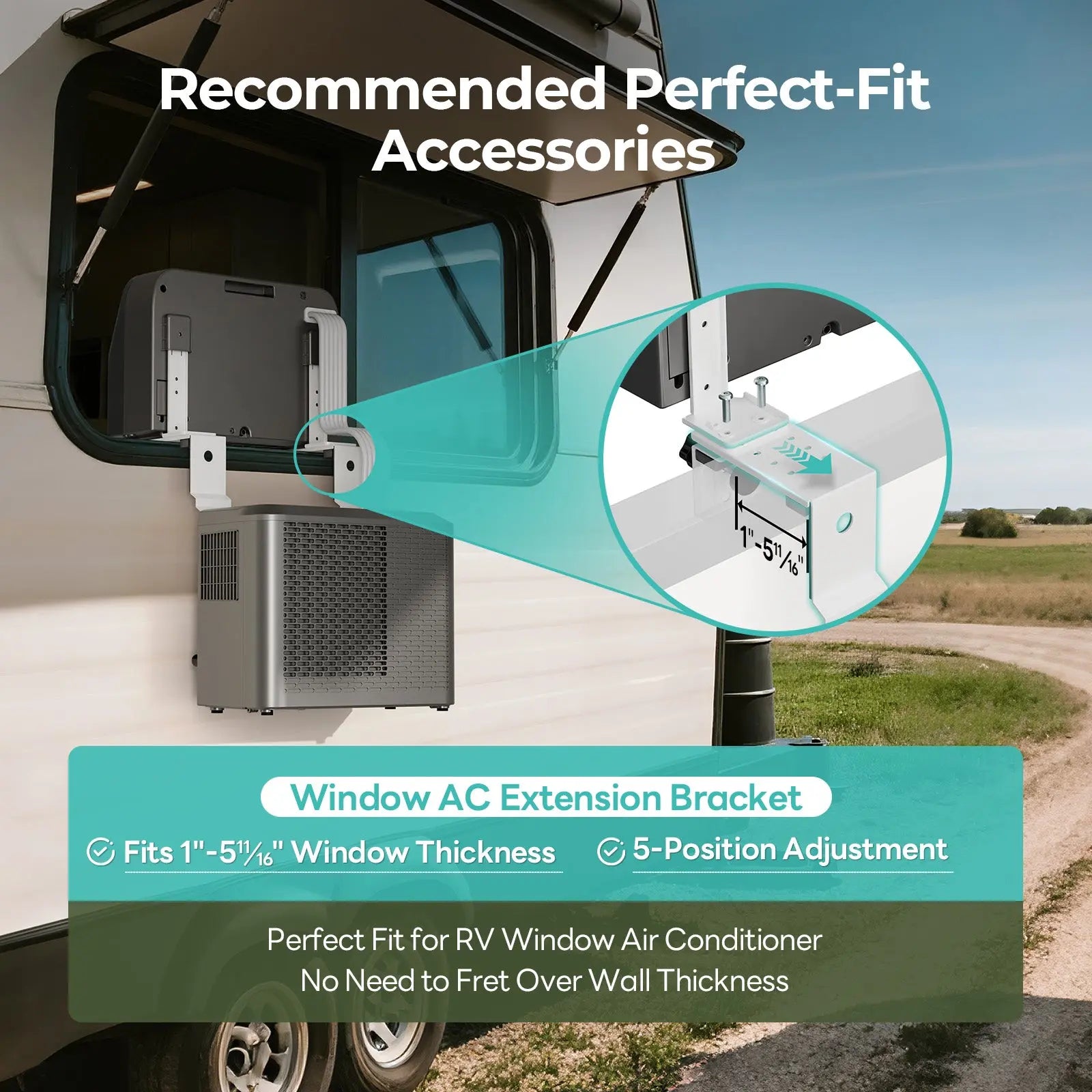 Fogatti InstaCool Go Portable Window Air Conditioner, 6500 BTU Mini Split, U Shaped