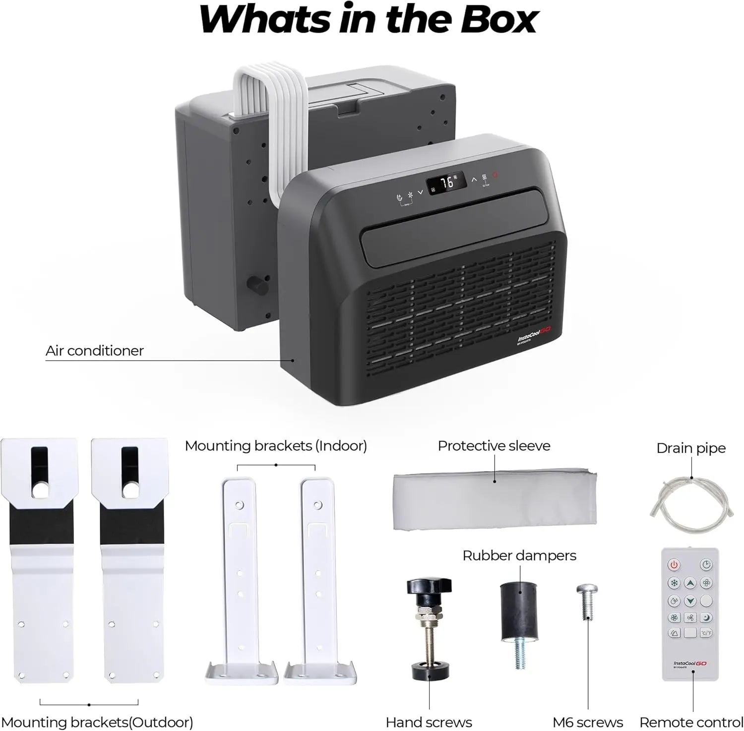 Fogatti InstaCool Go Portable Window Air Conditioner, 6500 BTU Mini Split, U Shaped