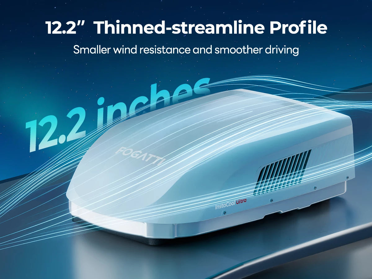 Fogatti 12.2-inch low-profile RV AC minimizes drag for better driving efficiency