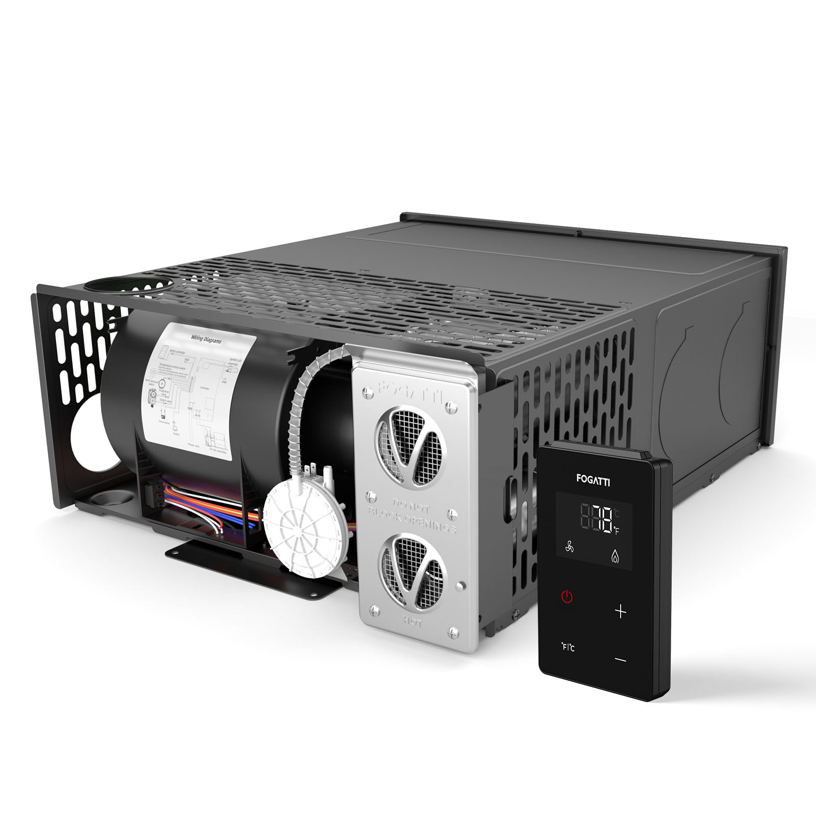 Fogatti InstaHeat 30K BTU RV Furnace, Ducted Propane Heater with Smart Remote Control,12V DC