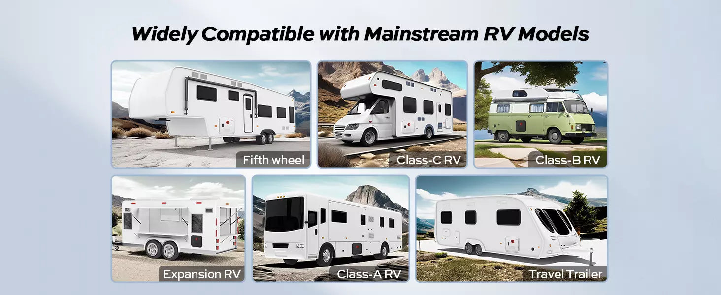 Fogatti InstaShower 9 Pro RV tankless water heater - compatible with all RV types including Class A/B/C, fifth wheels, and travel trailers