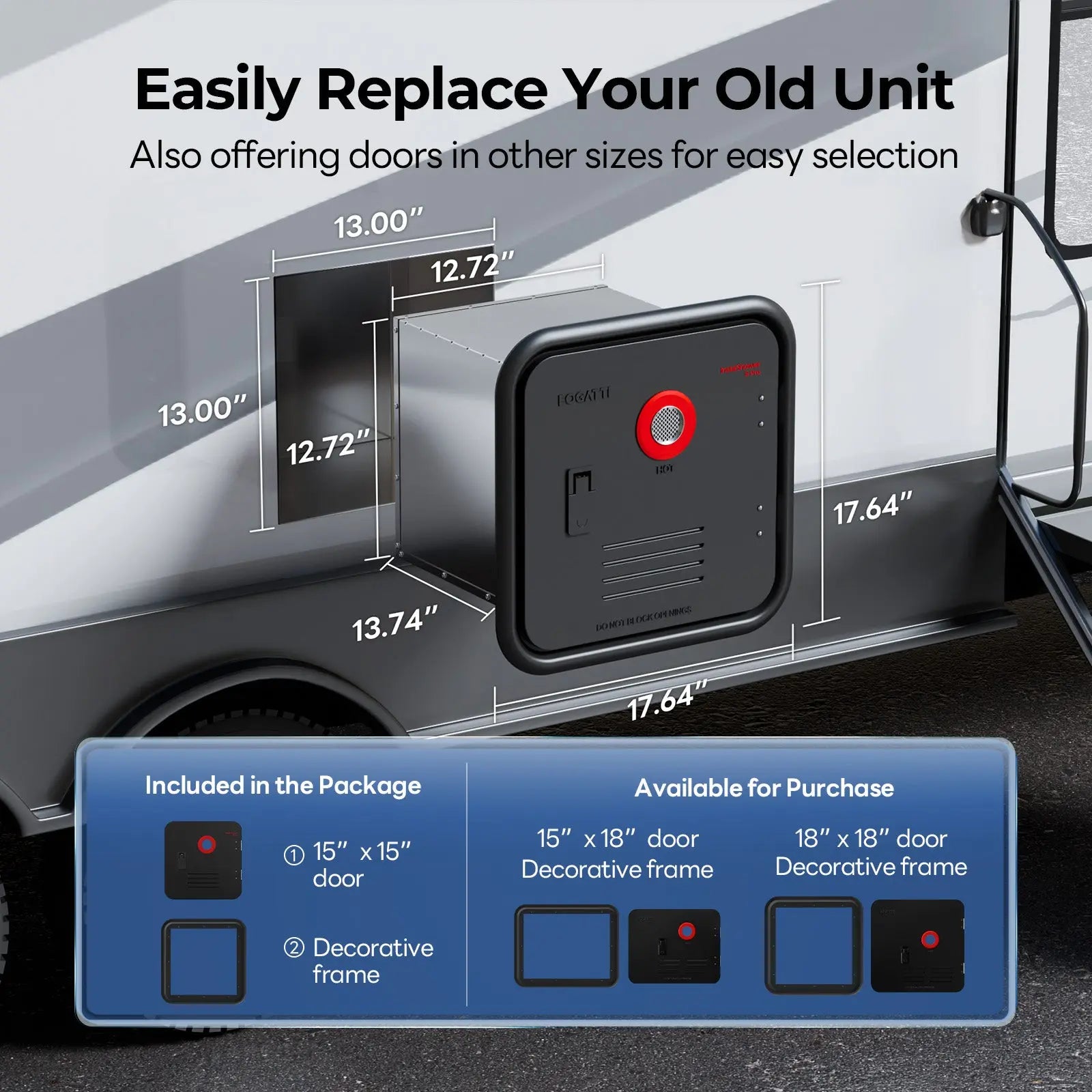 FOGATTI InstaShower 8 Pro, 60,000 BTU Propane RV Tankless Water Heater