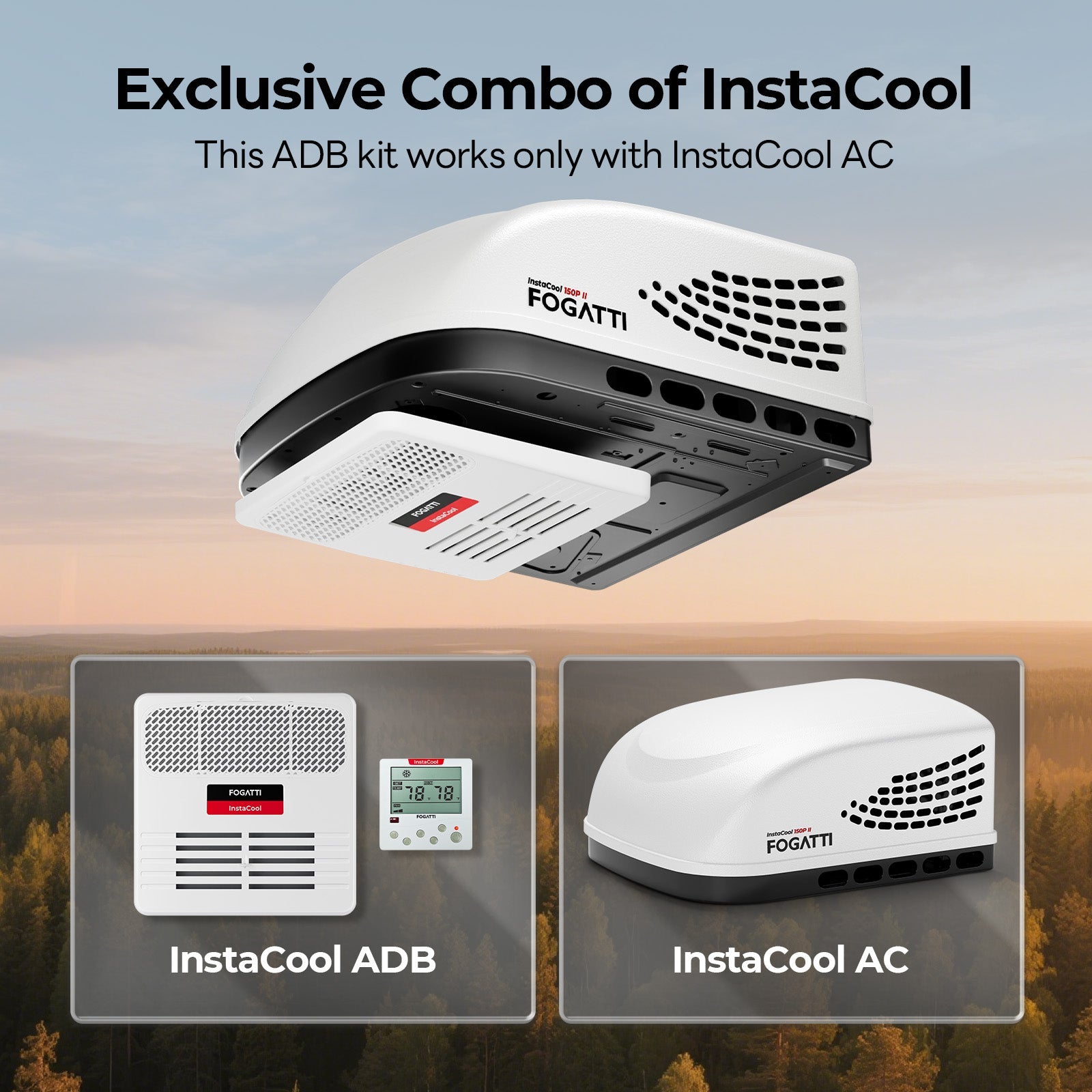 Open Box - Fogatti RV Rooftop Air Conditioner ADB Package Only