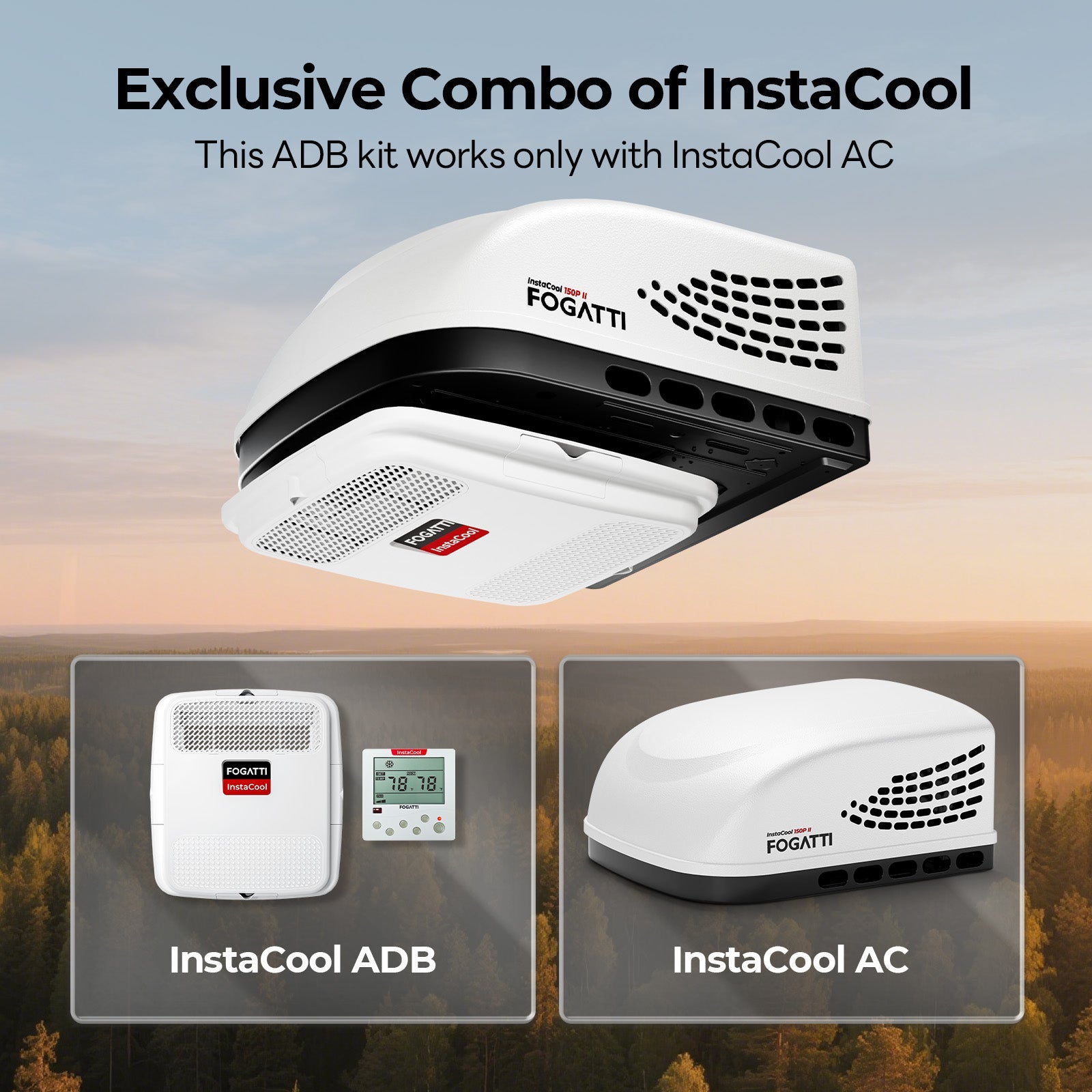 Open Box - Fogatti RV Rooftop Air Conditioner ADB Package Only