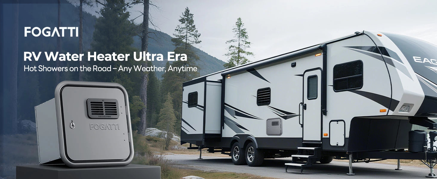 Fogatti RV Tankless Water Heater Ultra: 66,000 BTU for hot showers anytime, any weather
