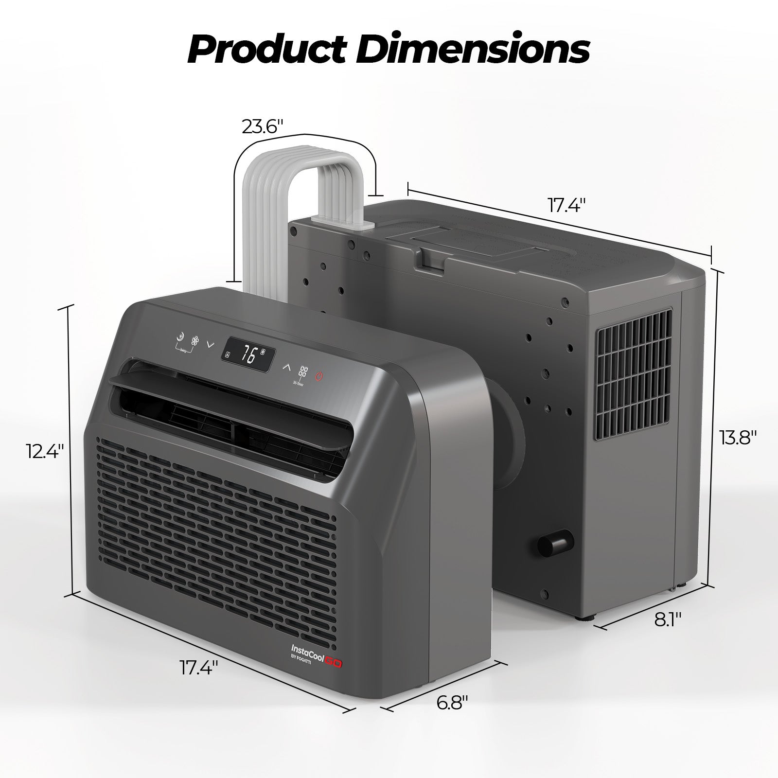 Fogatti InstaCool Go Portable Window Air Conditioner, 6500 BTU Mini Split, U Shaped