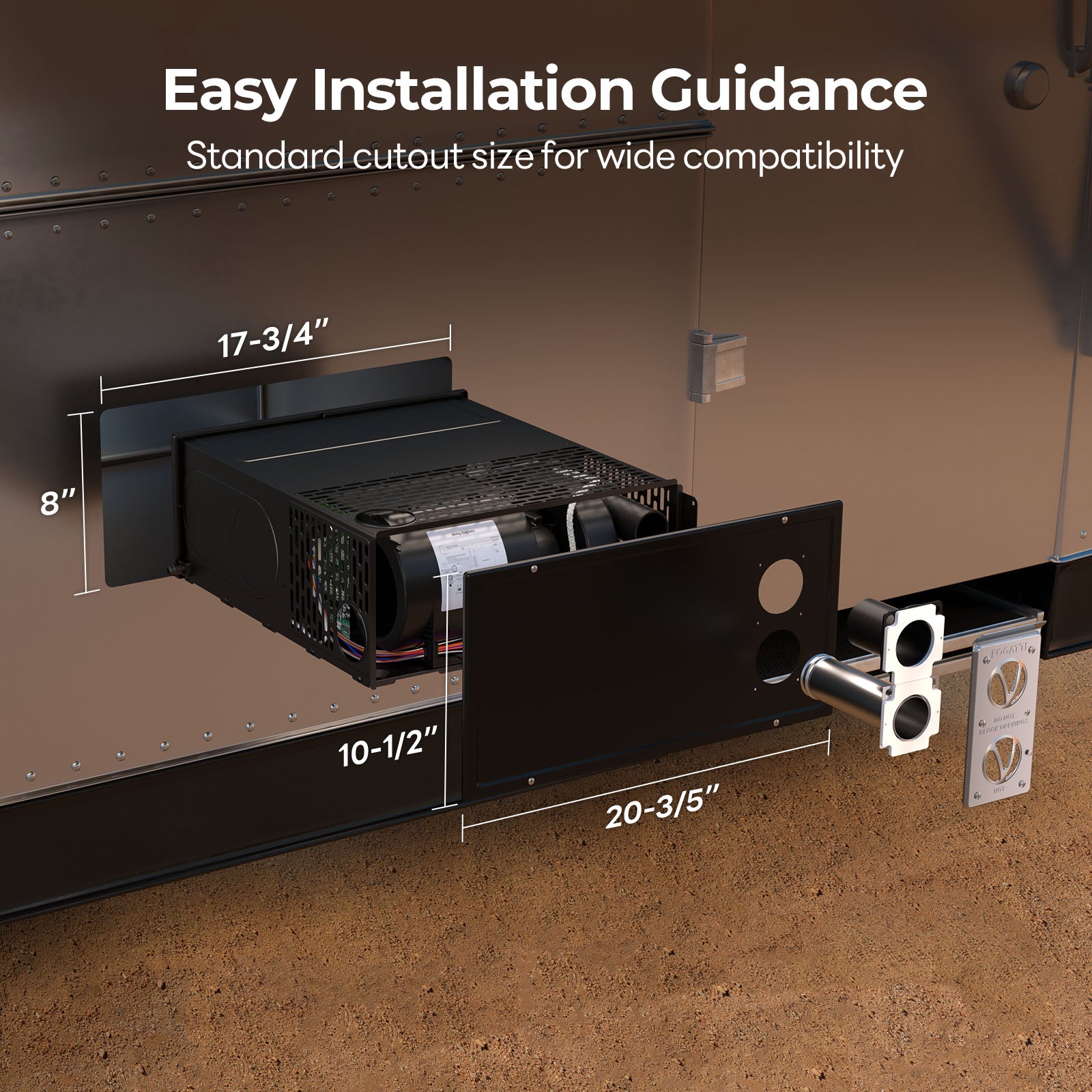 Fogatti 35,000 BTU Quiet LP Gas RV Furnace, Smart Triple Explosion-Proof, Easy Install