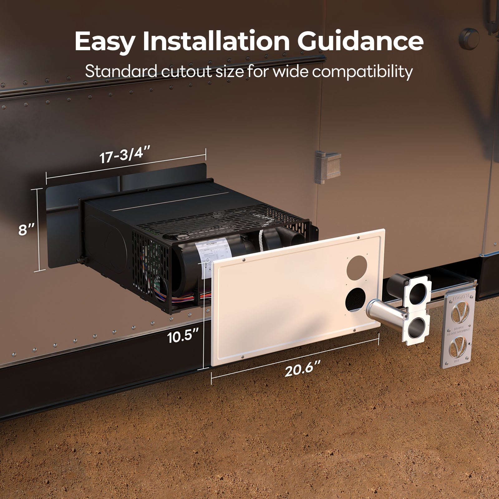 Fogatti 35,000 BTU Quiet LP Gas RV Furnace, Smart Triple Explosion-Proof, Easy Install