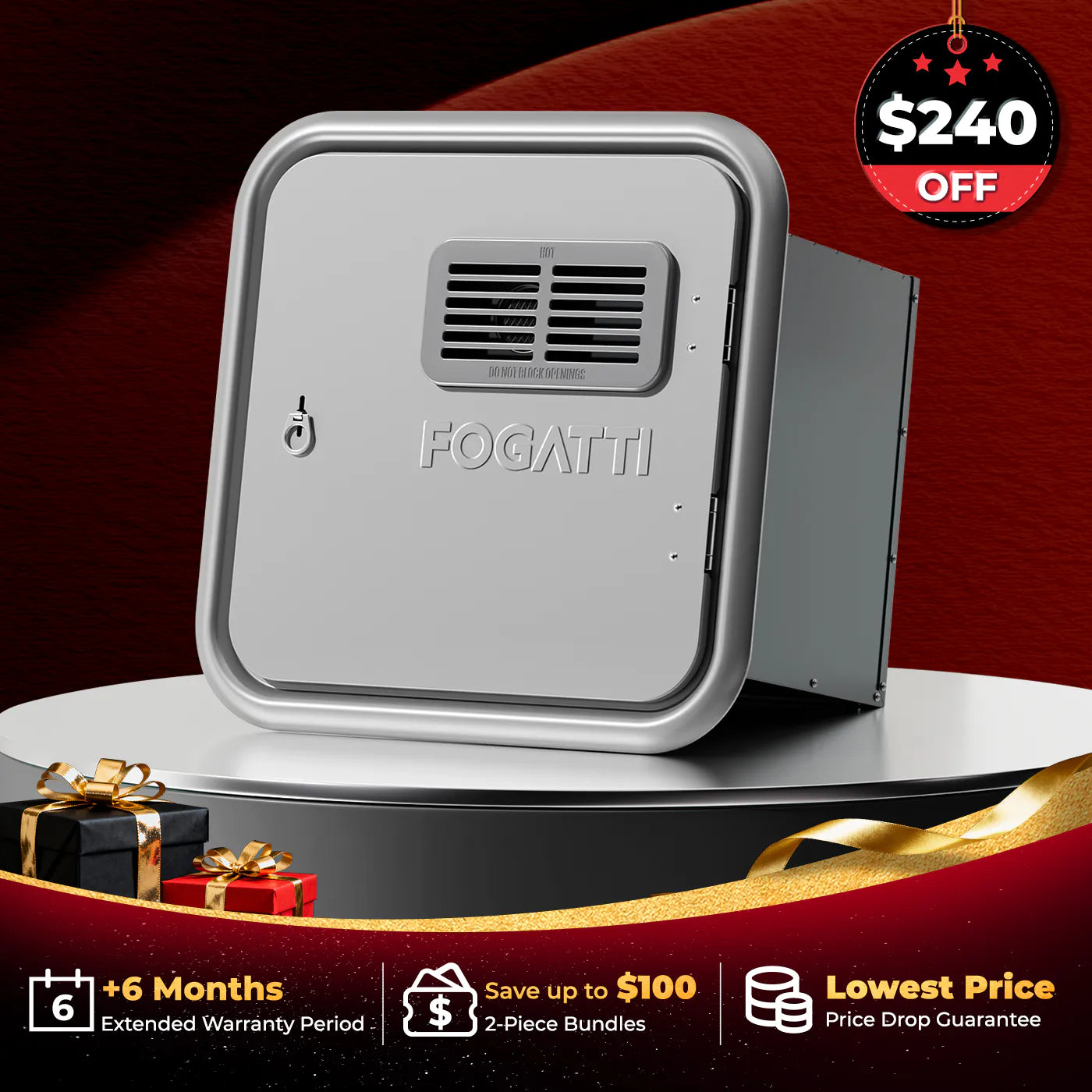 Fogatti InstaShower Ultra, 66,000 BTU, 0.5-3.6 GPM RV Tankless Water Heater with Gray Door & Mixing Tank(Supreme Series)