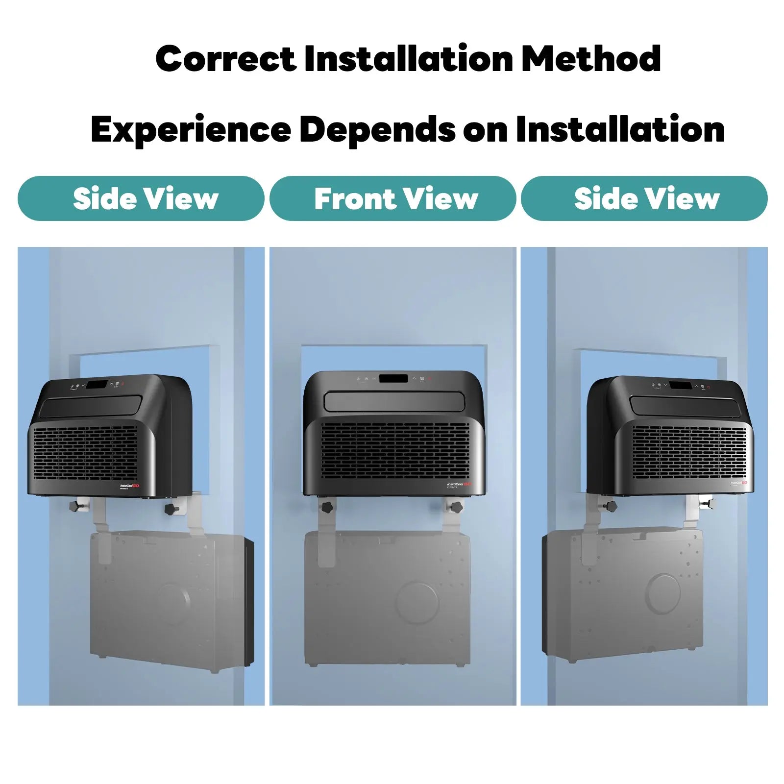 Fogatti InstaCool Go Portable Window Air Conditioner, 6500 BTU Mini Split, U Shaped