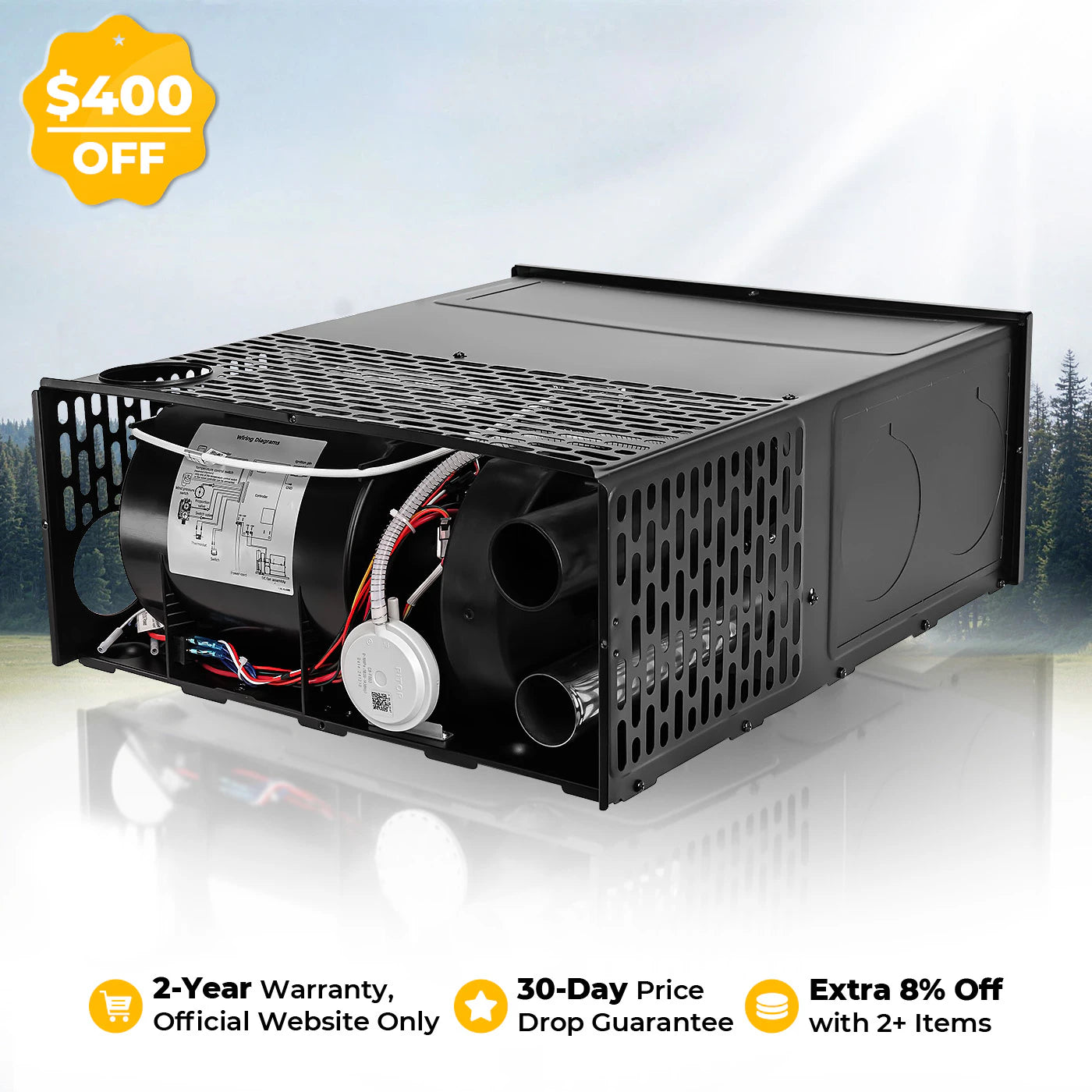 Fogatti 35,000 BTU Quiet LP Gas Propane RV Furnace, Smart Triple Explosion-Proof, Easy Install