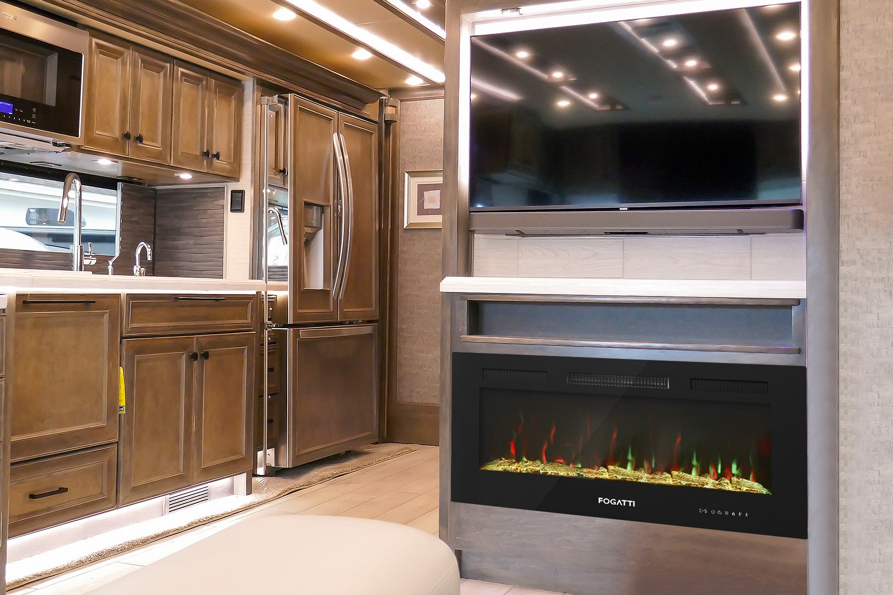 The Aesthetic Appeal of the Fogatti RV Electric Fireplace