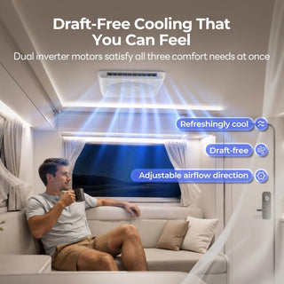FOGATTI InstaCool Pro Max 18,000 BTU RV Rooftop Air Conditioner with Heat Pump, 16,000 BTU Heating, Compatible with Ducted and Non-Ducted RVs