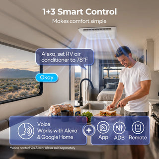 Fogatti InstaCool Pro 18,000 BTU RV Rooftop Air Conditioner with PTC Heating | Heat & Cool
