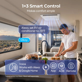 FOGATTI InstaCool Pro Max 18,000 BTU RV Rooftop Air Conditioner with Heat Pump, 16,000 BTU Heating, Compatible with Ducted and Non-Ducted RVs