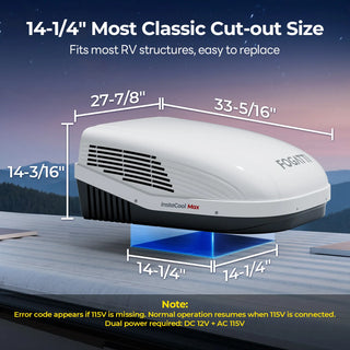 FOGATTI InstaCool Pro Max 18,000 BTU RV Rooftop Air Conditioner with Heat Pump, 16,000 BTU Heating, Compatible with Ducted and Non-Ducted RVs
