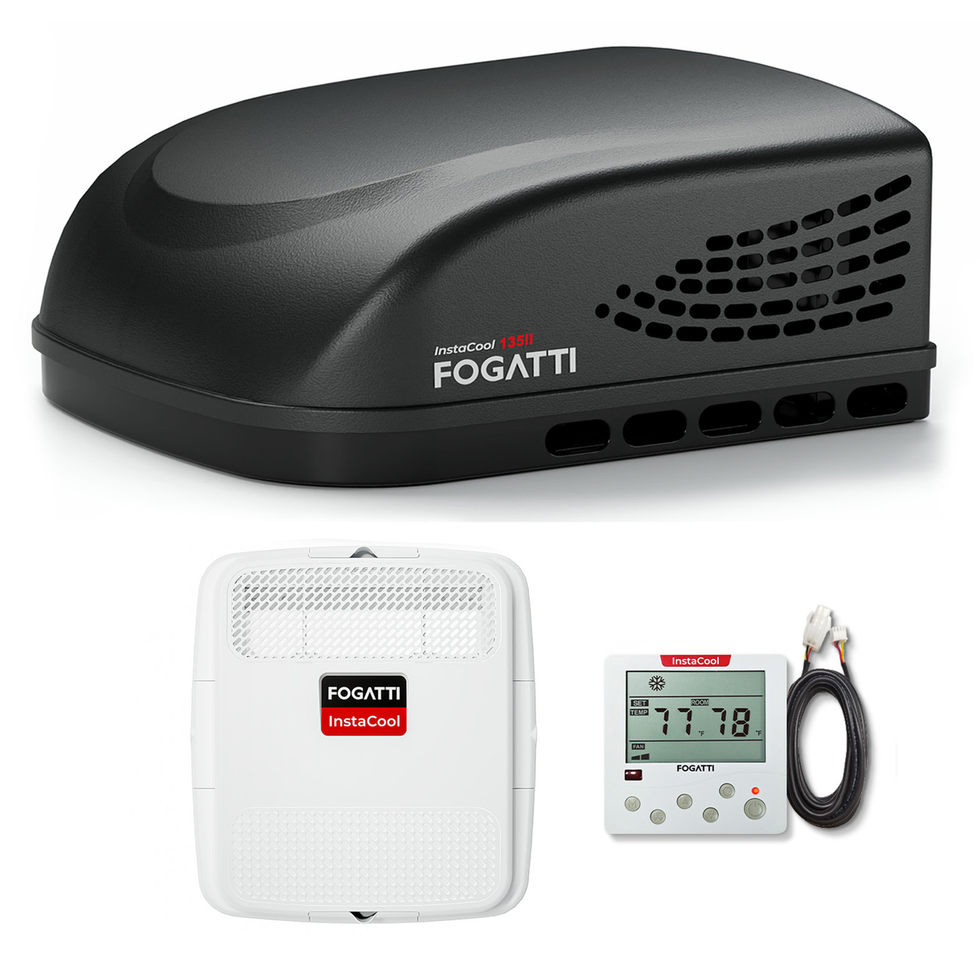 Fogatti InstaCool 13,500 BTU RV Rooftop Air Conditioner | Replaceable Ducted/Non-Ducted RV AC - Fogatti