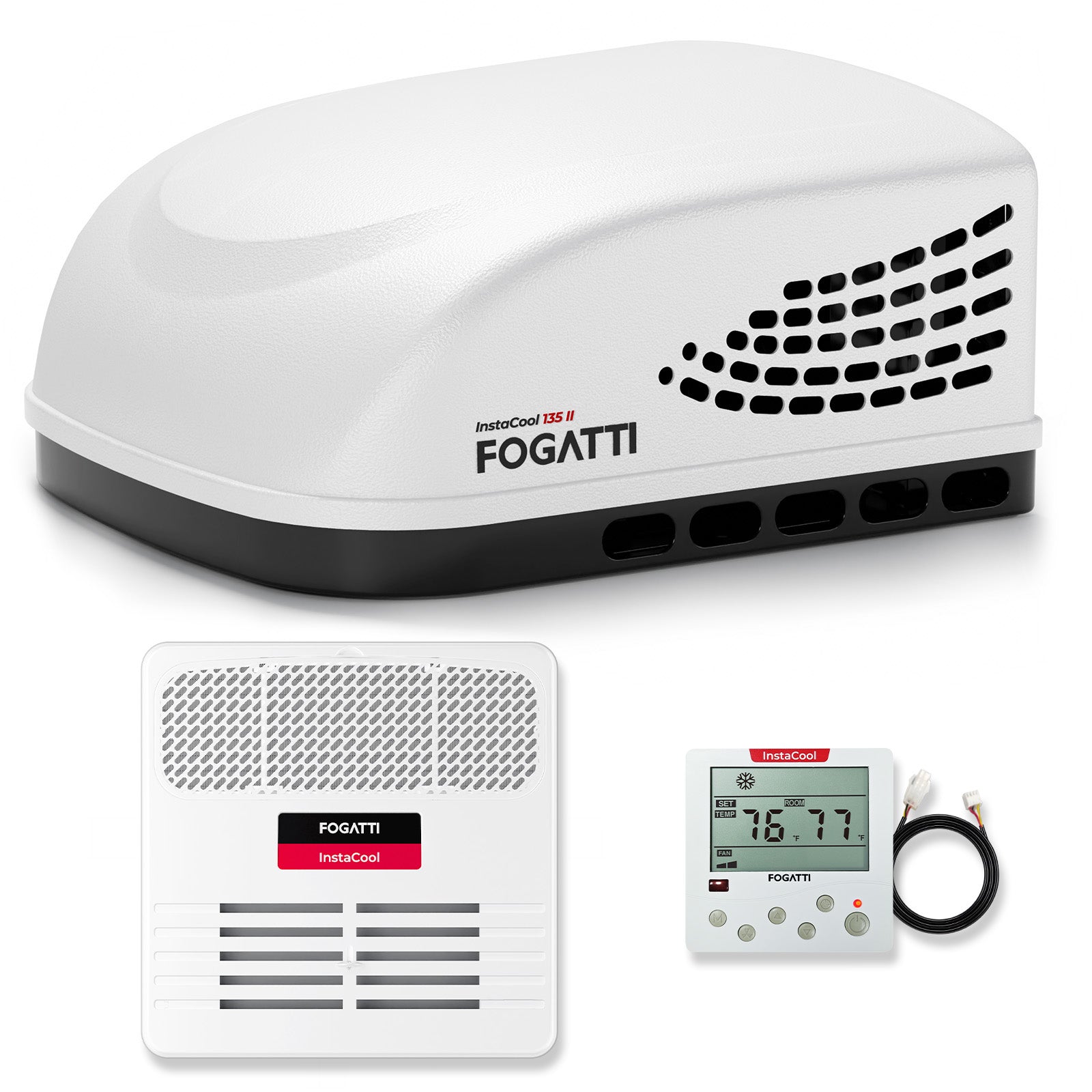 Fogatti InstaCool 13,500 BTU RV Rooftop Air Conditioner | Replaceable Ducted/Non-Ducted RV AC