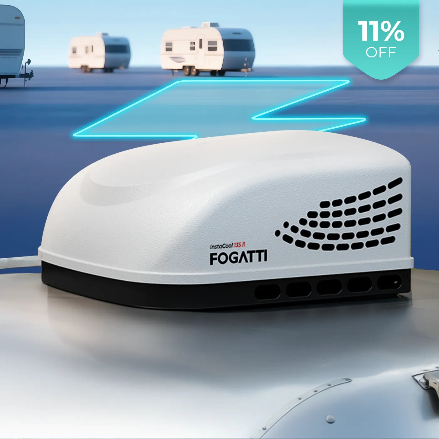 Fogatti InstaCool 13,500 BTU RV Rooftop Air Conditioner | Replaceable Non-Ducted RV AC | 115V(AC)