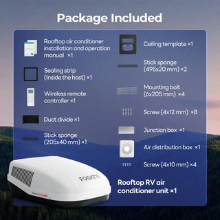Fogatti InstaCool Pro 18,000 BTU RV Rooftop Air Conditioner with PTC Heating | Heat & Cool